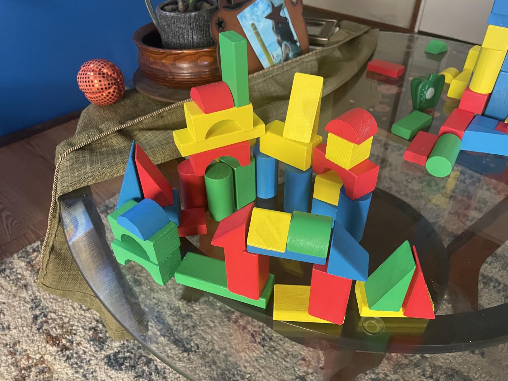 Melissa & Doug Wooden Building Blocks, 100-Piece Set of Sorting & Stacking Toys in 4 Colors and 9 Shapes, Classic Toddler Toys for Girls & Boys Ages 2+ - FSC Certified customer photo 1