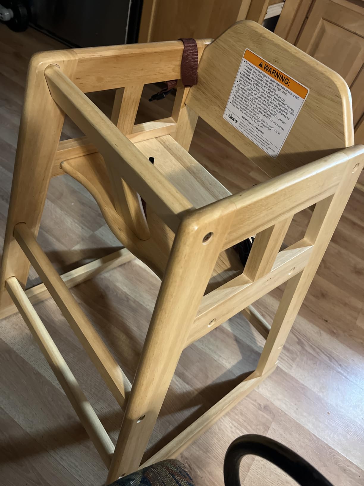 Winco Unassembled Wooden High Chair, Natural,Tan, Medium customer photo 1