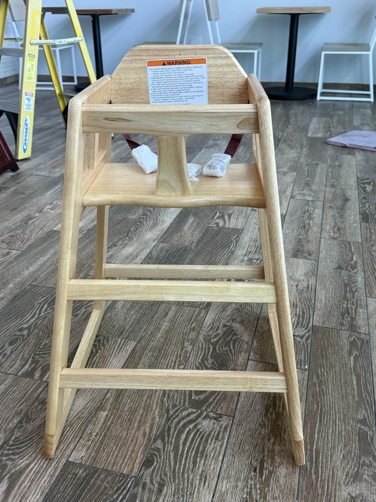 Winco Unassembled Wooden High Chair, Natural,Tan, Medium customer photo 2