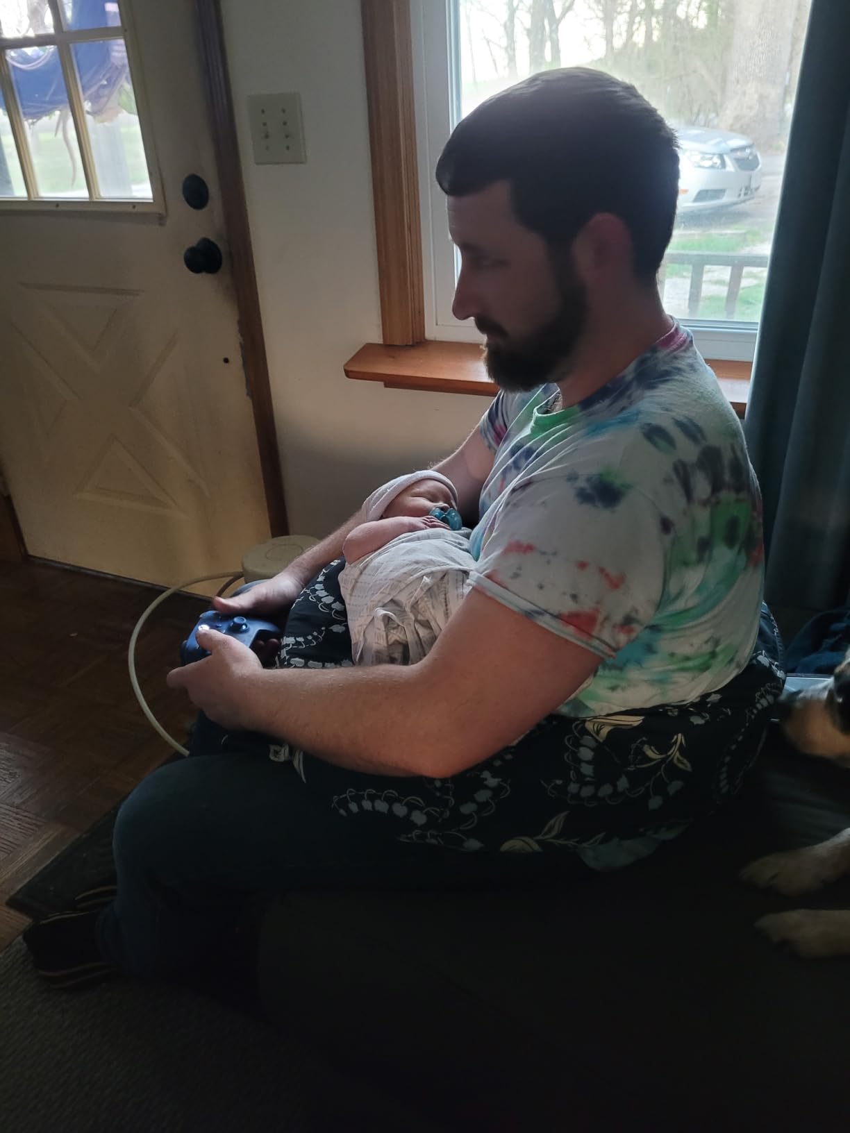 My Brest Friend Original Nursing Pillow Enhanced Ergonomics Essential Breastfeeding Pillow Support For Mom & Baby W/ Convenient Side Pocket, Double Straps & Slipcover, Navy Bluebells customer photo 1