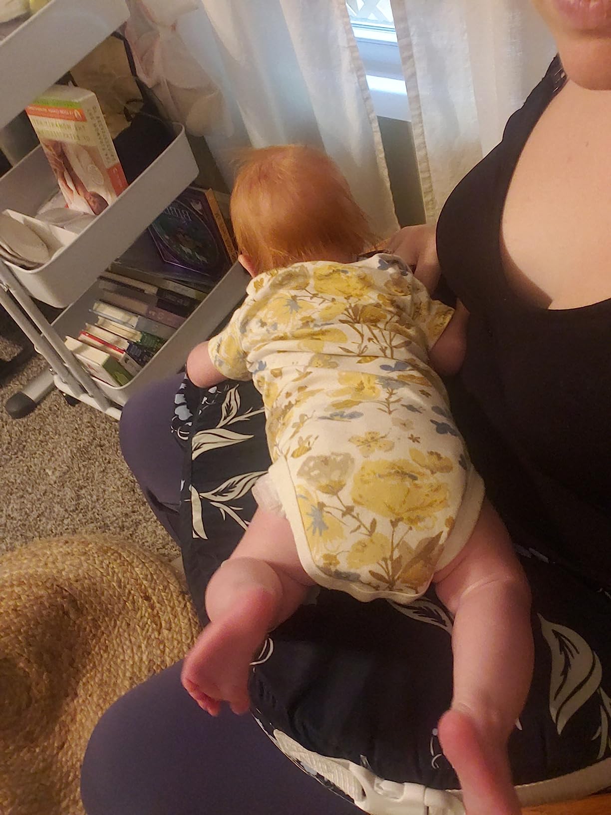 My Brest Friend Original Nursing Pillow Enhanced Ergonomics Essential Breastfeeding Pillow Support For Mom & Baby W/ Convenient Side Pocket, Double Straps & Slipcover, Navy Bluebells customer photo 2