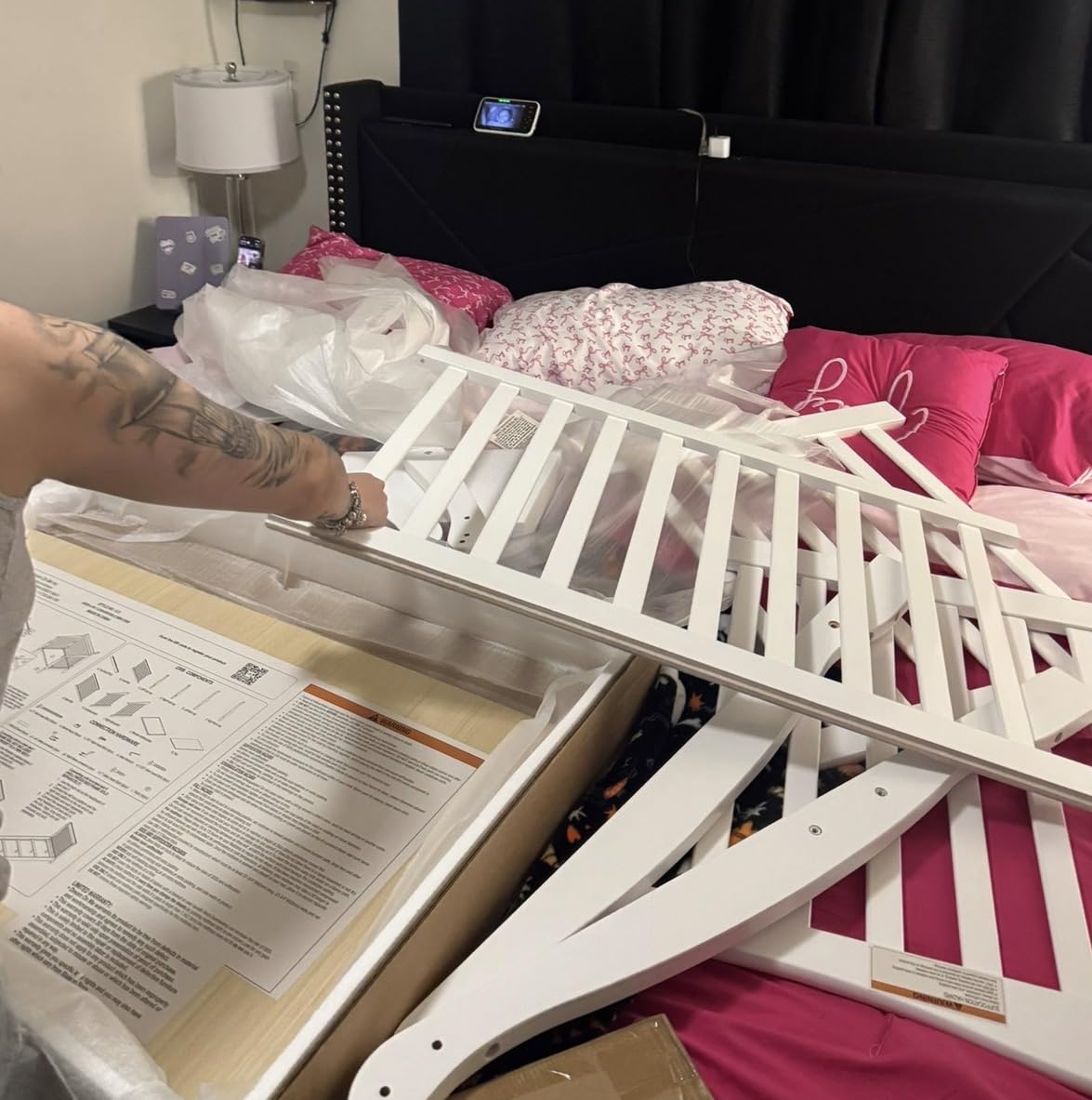 Dream On Me Aden 4-in-1 Convertible Mini Baby Crib in White, GreenGuard Gold & BSA, Sustainable Pinewood, Non-Toxic Finish, 3 Mattress Heights, Converts to Mini Day & Twin-Size Bed customer photo 1