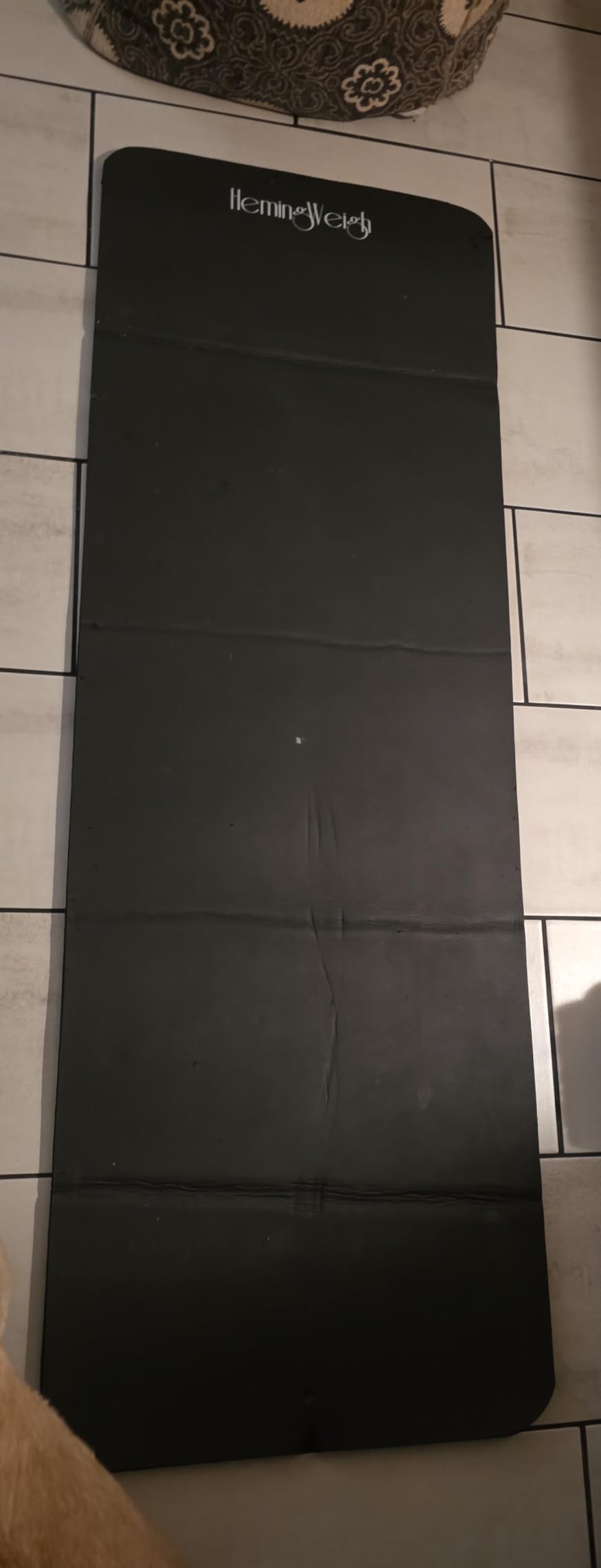 HemingWeigh 1 Inch Extra Thick Non Slip Yoga Mat - Exercise Mats for Home Workouts, Black (70