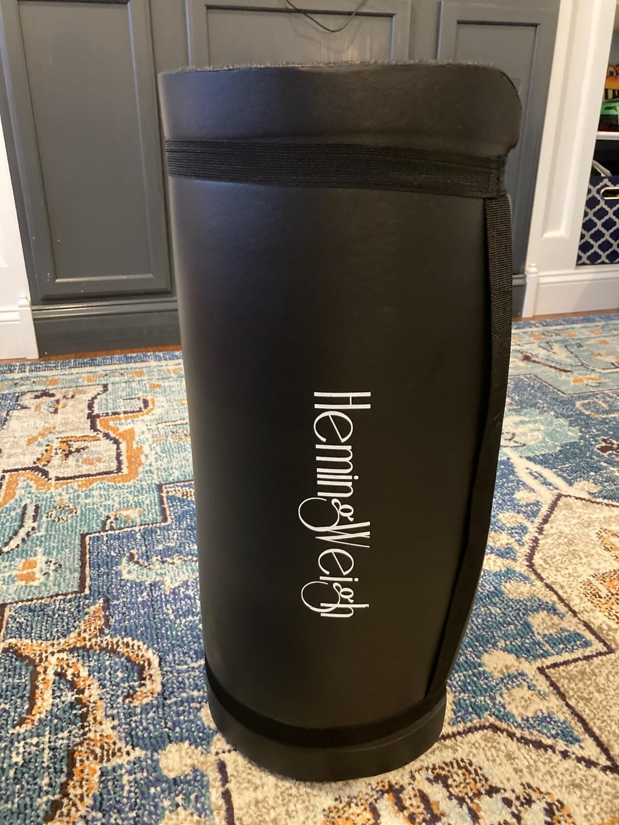 HemingWeigh 1 Inch Extra Thick Non Slip Yoga Mat - Exercise Mats for Home Workouts, Black (70