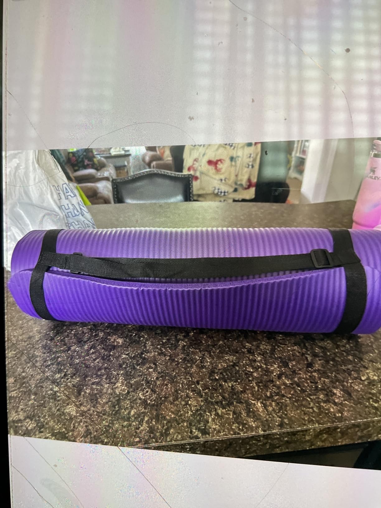 Fitvids Yoga Mat, 1/2-Inch Extra Thick High Density Exercise Mat, Anti-Tear Exercise Yoga Mat with Carrying Strap, Suitable for Various Yoga Exercises customer photo 2