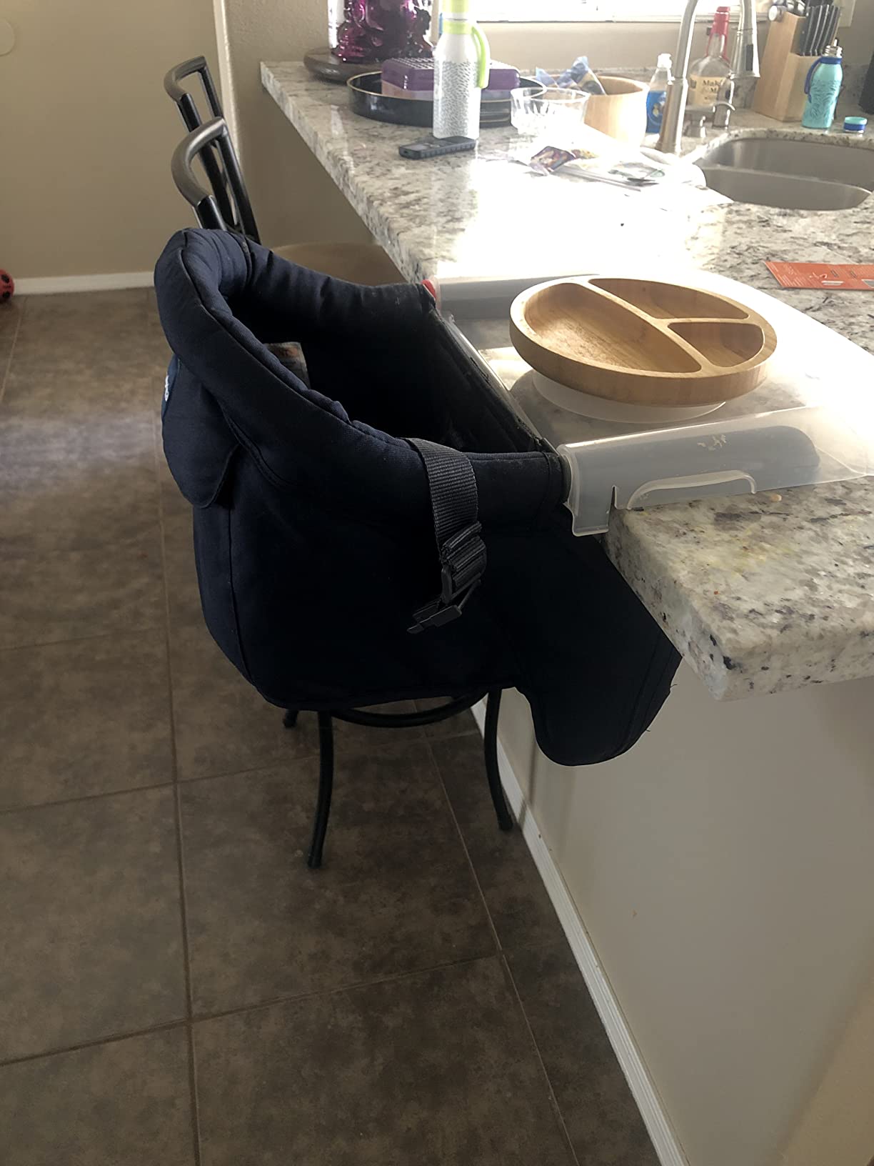 Inglesina Fast Table Chair, Black - Portable Baby High Chair - for Babies & Toddlers up to 37 lbs - Collapsible Design - Fits Tables 0.8'' to 3.5'' Thick - Compact & Easy to Use - Travel Bag Included customer photo 2