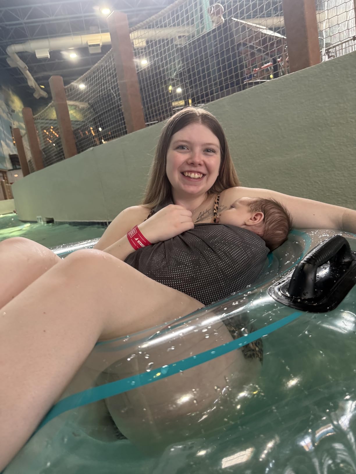 Baby Water Ring Sling Carrier | Lightweight Breathable Mesh Baby Wrap for Infant, Newborn, Kids and Toddlers | Perfect for Summer, Swimming, Pool, Beach | Great for Dad too Grey customer photo 1