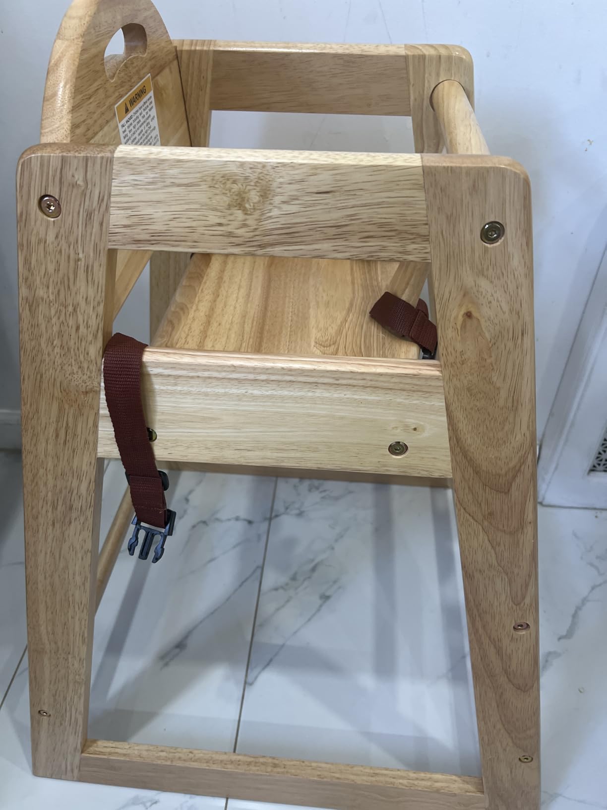 Wooden High Chair for Baby & Toddler - Restaurant-Style Stackable HighChair with Commercial Grade Solid Wood for Dining Table & Kitchen - Compact & Portable Design for Home & Restaurant Use - Cherry customer photo 1