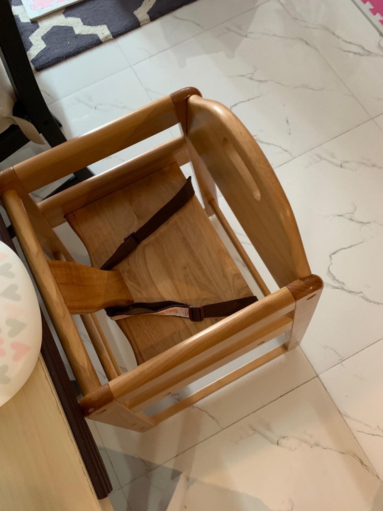 Wooden High Chair for Baby & Toddler - Restaurant-Style Stackable HighChair with Commercial Grade Solid Wood for Dining Table & Kitchen - Compact & Portable Design for Home & Restaurant Use - Cherry customer photo 2