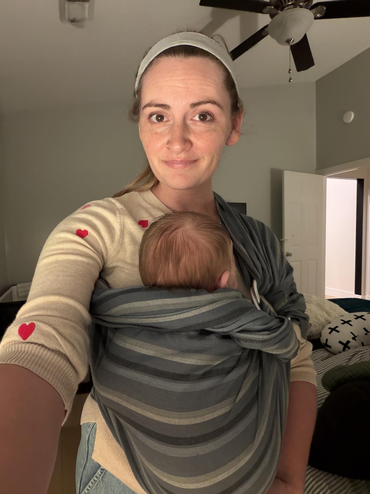 Hip Baby Wrap - Adjustable Baby Ring Sling and Infant Wrap Carrier for Newborns and Toddlers - Soft Cotton Baby Wrap for Babywearing - for Nursing and Infant Shower Gifts, 8-35 lbs - Rainbow Honeycomb customer photo 1