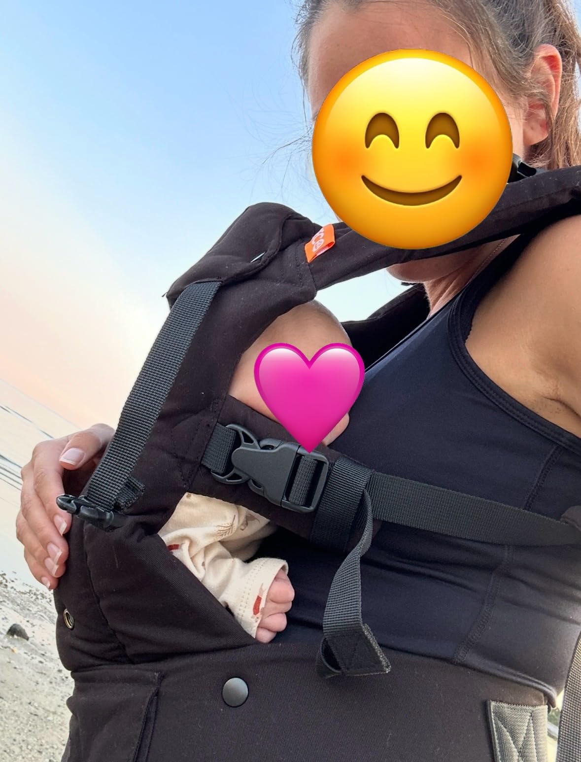 Beco Gemini Baby Carrier from Newborn to Toddler - Certified Ergonomic Newborn Baby Carrier for Infants and Children of 7-35 lbs - M Shape, Adjustable Seat, 100% Cotton (Classic Grey) customer photo 1