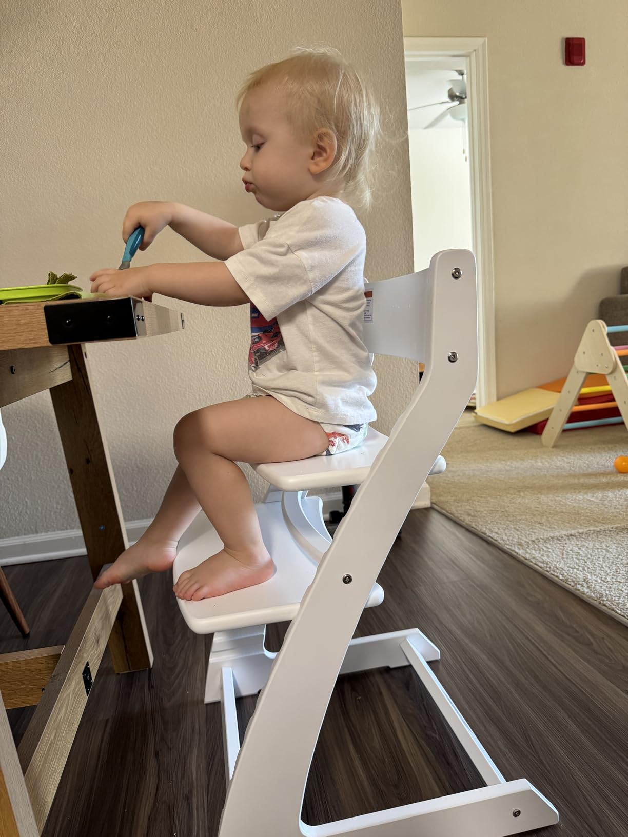 FORNEL Adjustable Wooden High Chair for Babies, Toddlers & Kids | The Grow-with-Me Chair from 6 Months to 200 lbs | Modern, Easy to Clean Dining Chair (Walnut) customer photo 1