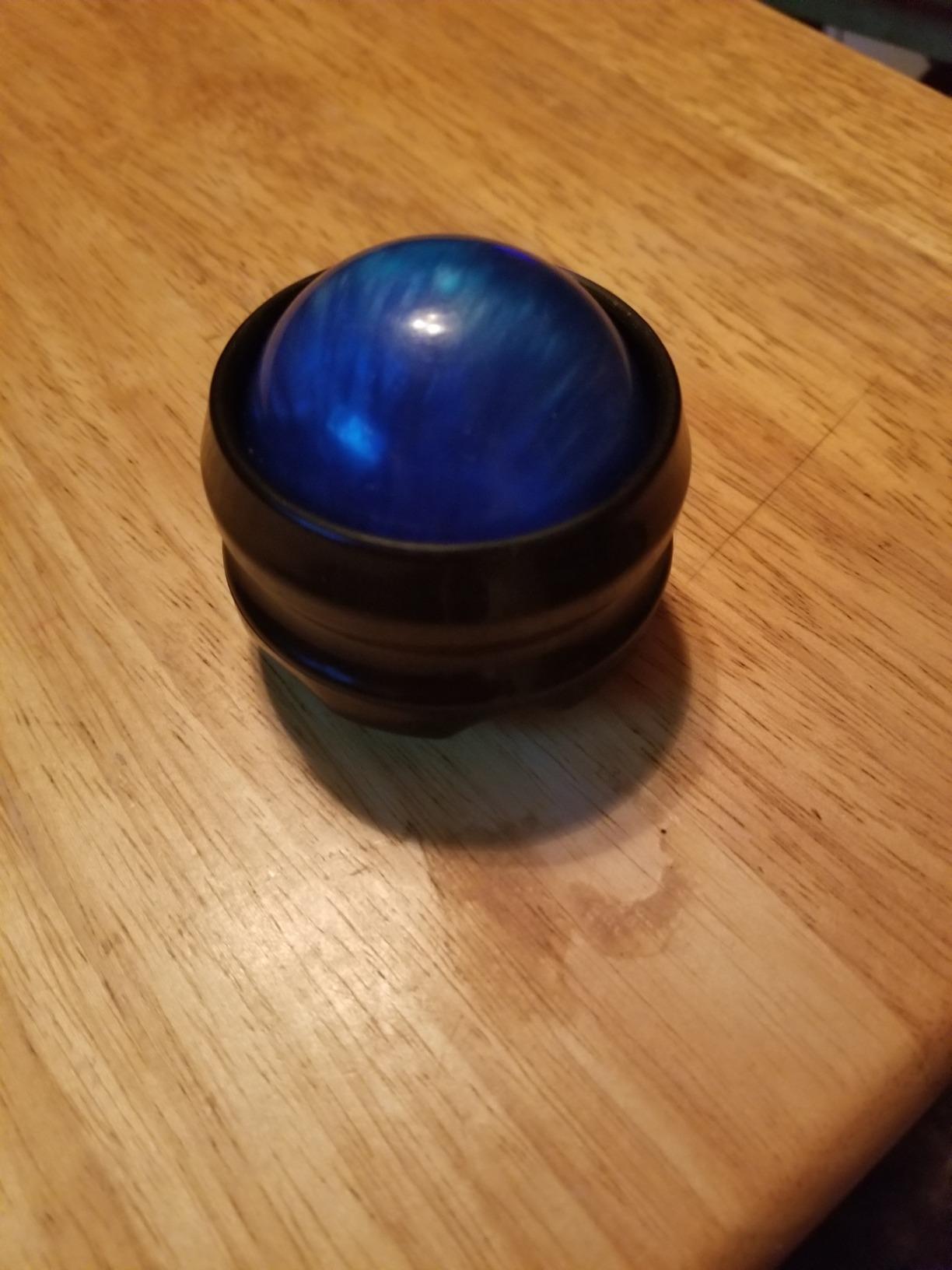 Manual Massage Ball Pain Relief Back Roller Massager Self Massage Therapy and Relax Full Body Tools for Sore Muscle Joint Pain Essential Oils or Lotion Relax (Blue) customer photo 1