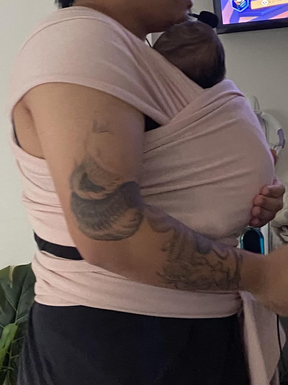 KeaBabies Baby Wrap Carrier - All in 1 Original Baby Carrier Newborn to Toddler Sling, Easy to Wear, Hands Free Bonding, Lightweight, Breathable Infant Wraps (Trendy Black) customer photo 1