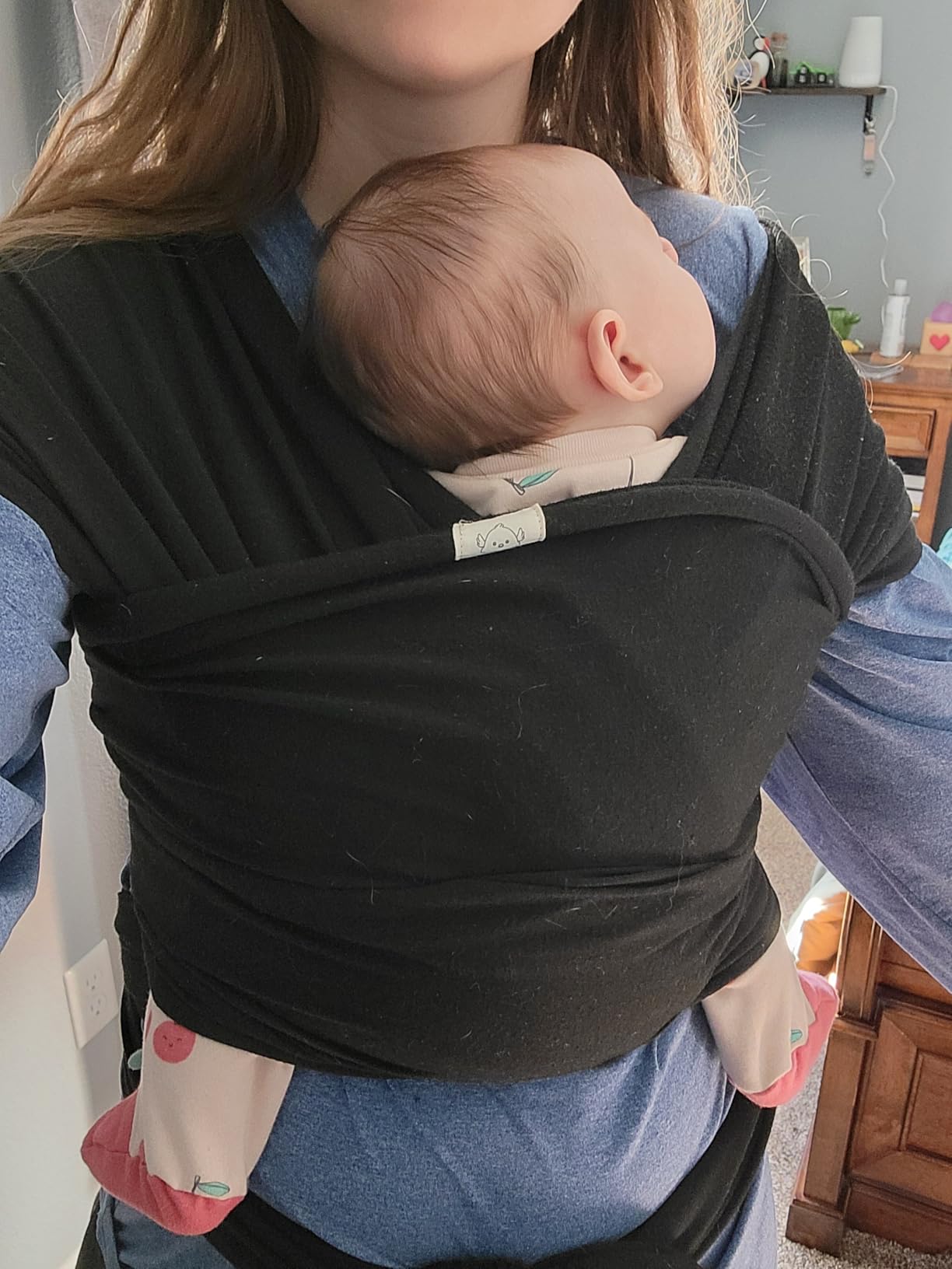 KeaBabies Baby Wrap Carrier - All in 1 Original Baby Carrier Newborn to Toddler Sling, Easy to Wear, Hands Free Bonding, Lightweight, Breathable Infant Wraps (Trendy Black) customer photo 2