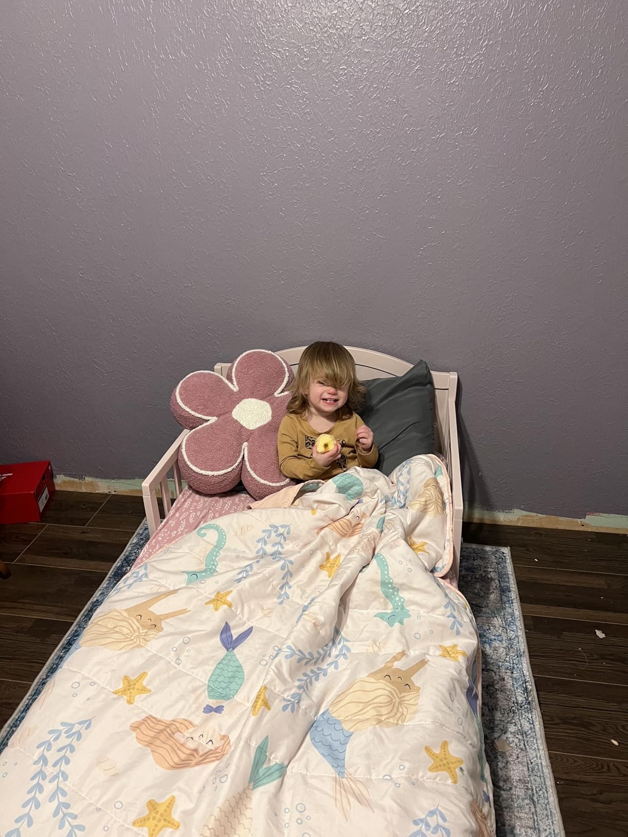 Dream On Me Sydney Toddler Bed with Low Floor Design, 2 Safety Guard Rails - Blush Pink customer photo 2