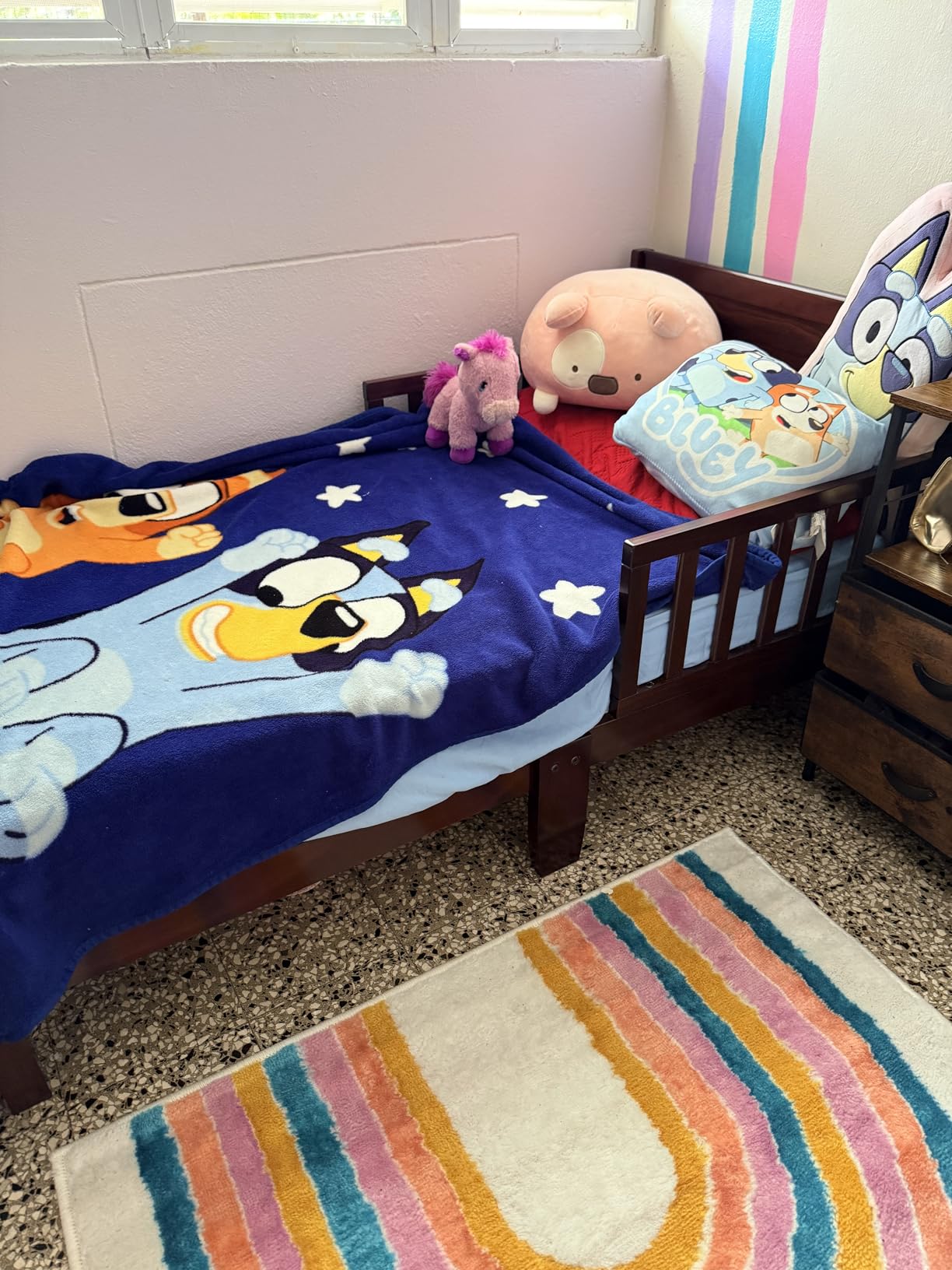 Dream On Me Brookside Wooden Toddler Bed in Blush Pink/White customer photo 2