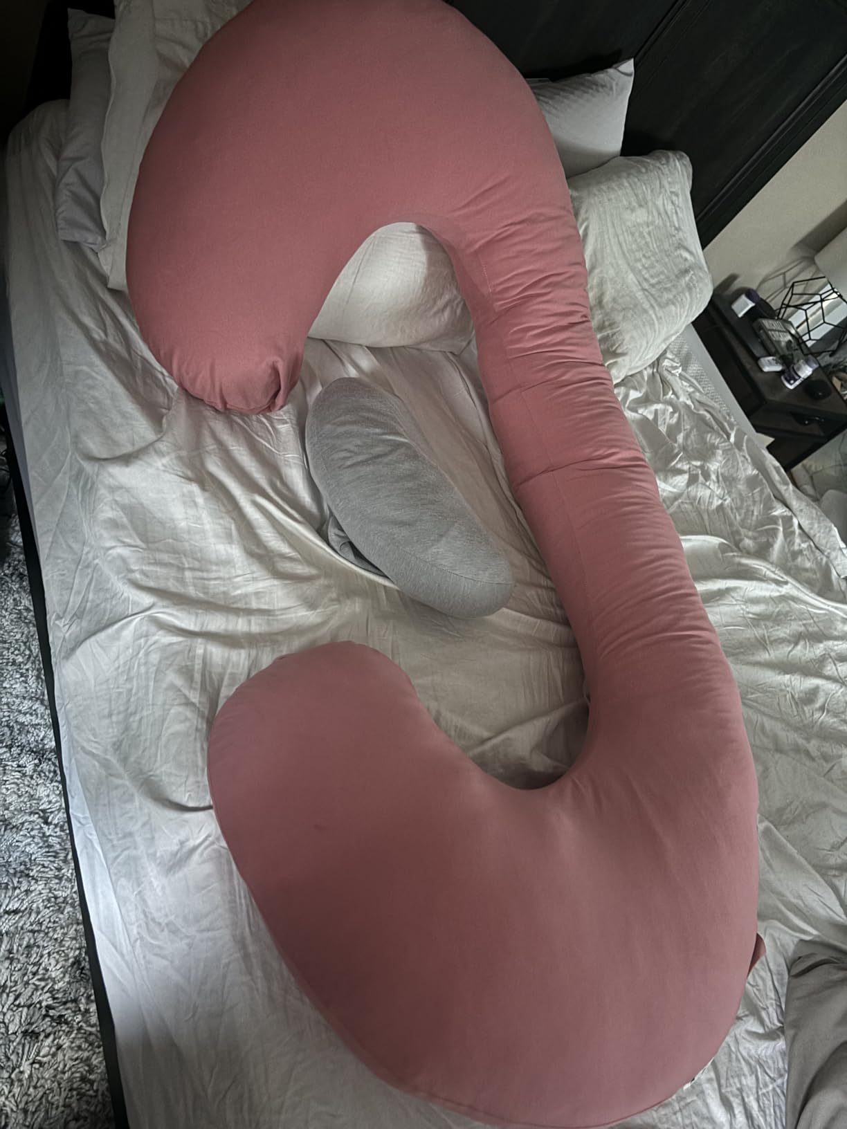 INSEN Pregnancy Pillows for Sleeping, Maternity Pillow with Cooling Cotton Cover, C Shaped for Pregnant Side Sleeping, Green customer photo 1