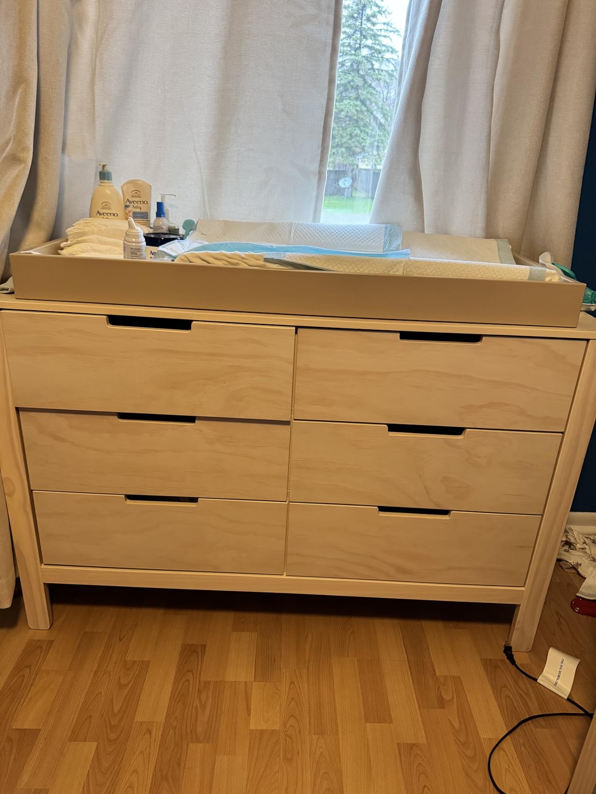 Carter's by Colby 6-Drawer Baby Dresser for Bedroom - Kids Dresser for Boys & Girls - Double Chest of Drawers for Nursery - Versatile Wooden Dresser for Living Room & Hallway - Washed Natural customer photo 1