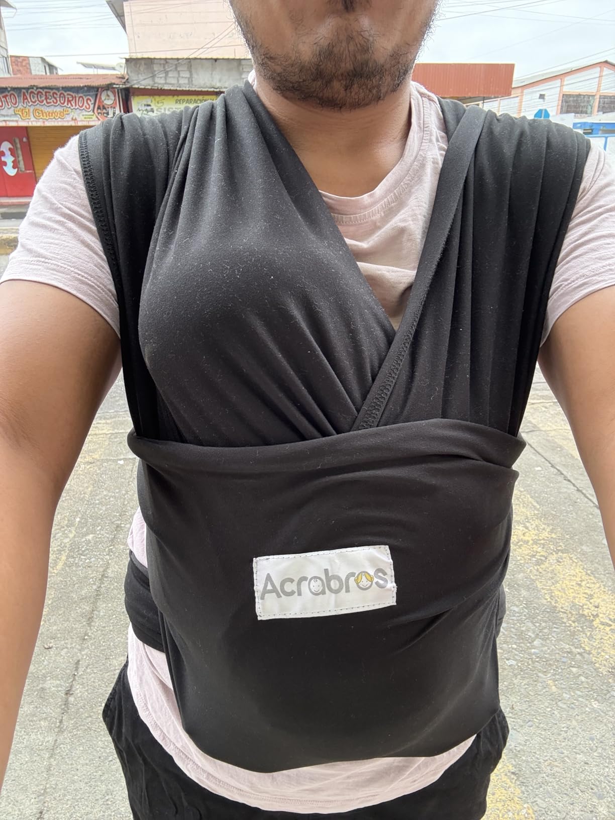 Acrabros Baby Wrap Carrier, Hands Free Baby Carrier Sling, Lightweight, Breathable, Softness, Perfect for Newborn Infants and Babies Shower Gift, Black customer photo 1