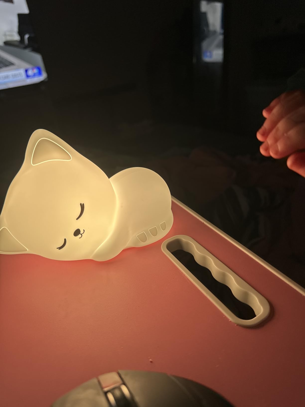 Night Light for Kids, 16 Colors Cat Lamp Cute Lamp, Dimmable Baby Night Lights for Nursery, Silicone Rechargeable Nightlight for Kids Room customer photo 1