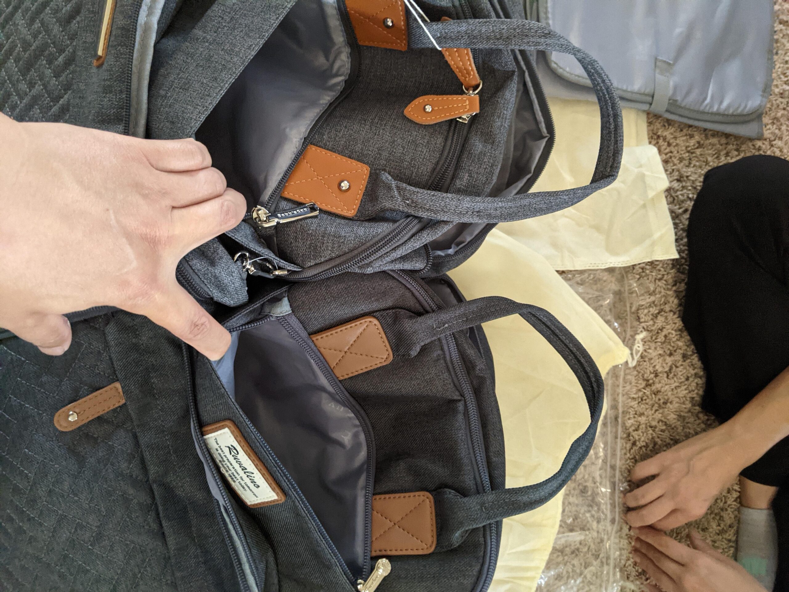 BabbleRoo Diaper Bag Backpack - Baby Essentials Travel Tote - Multi Function Water Resistant Diaper Bag, Travel Essentials Baby Bag with Changing Pad, Stroller Straps & Pacifier Case - Unisex, Black customer photo 1
