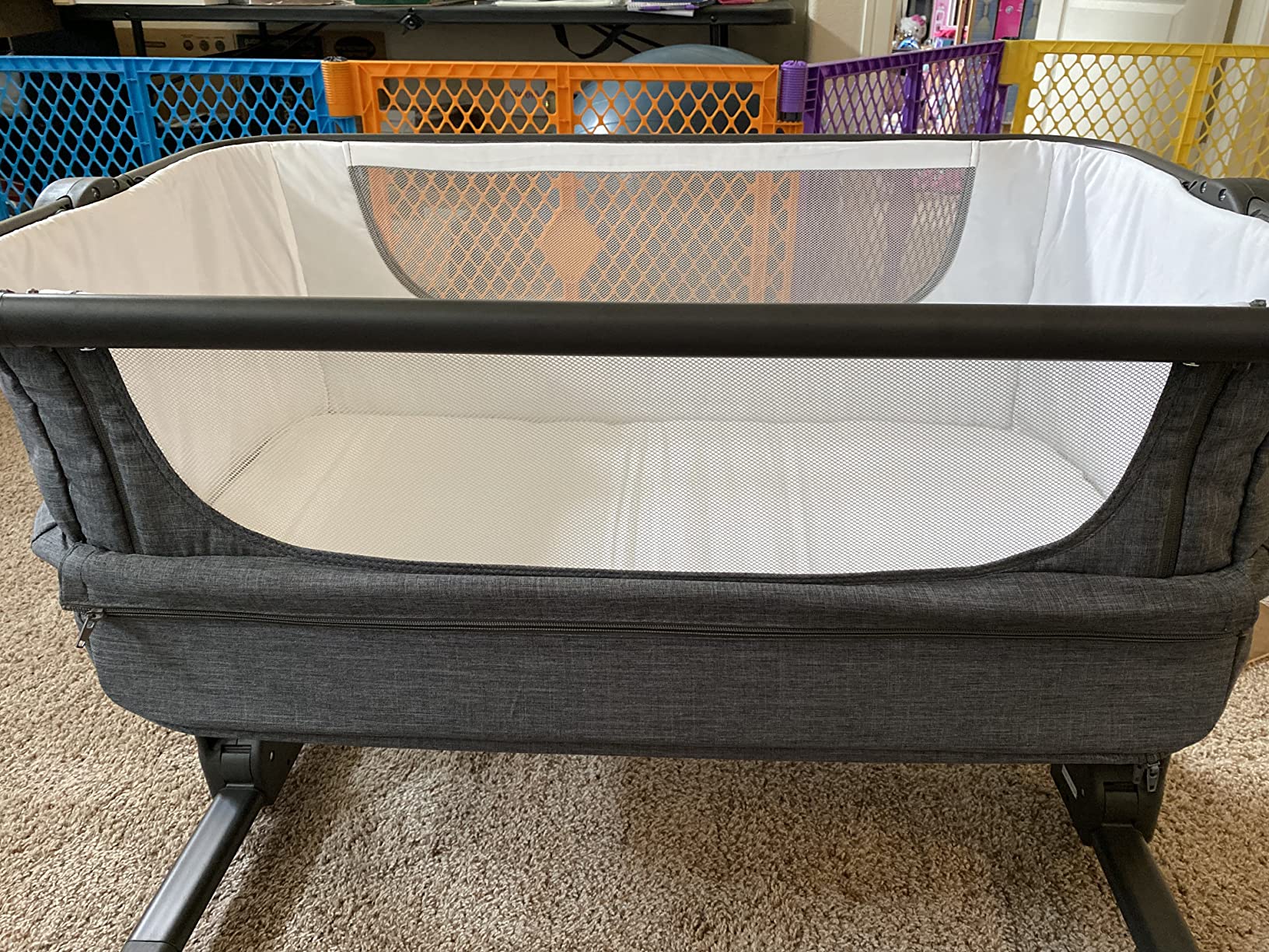 KoolerThings Baby Bassinet, Bedside Sleeper for Baby, Easy Folding Portable Crib with Storage Basket for Newborn, Bedside Bassinet, Comfy Mattress/Travel Bag Included customer photo 1