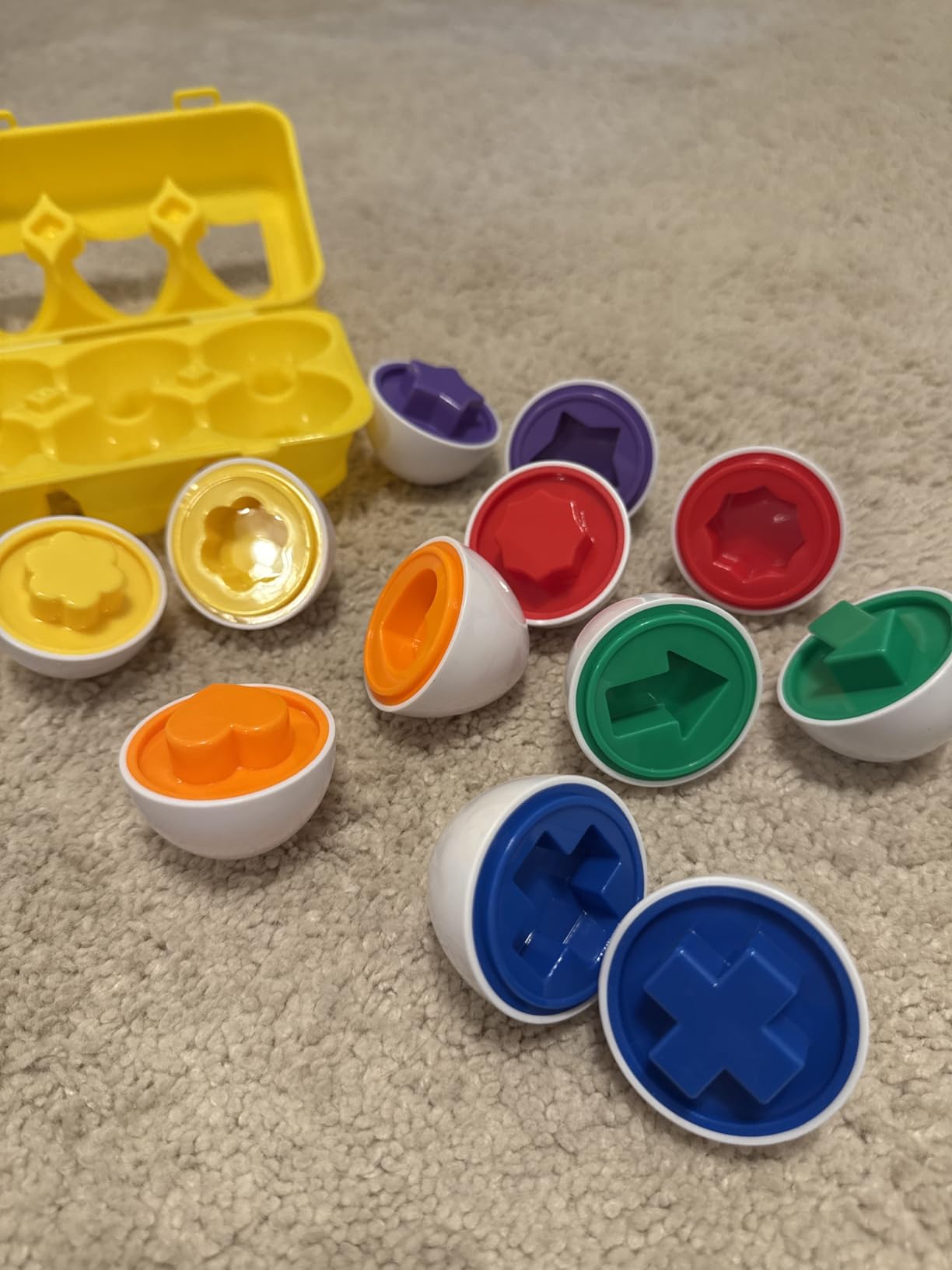 Toddler Toys - Color Matching Egg Set - Educational Color, Shapes and Sorting Recognition Skills - Puzzle for Kid Baby Boy Girl, Easter Basket Gift (6 Eggs) customer photo 1