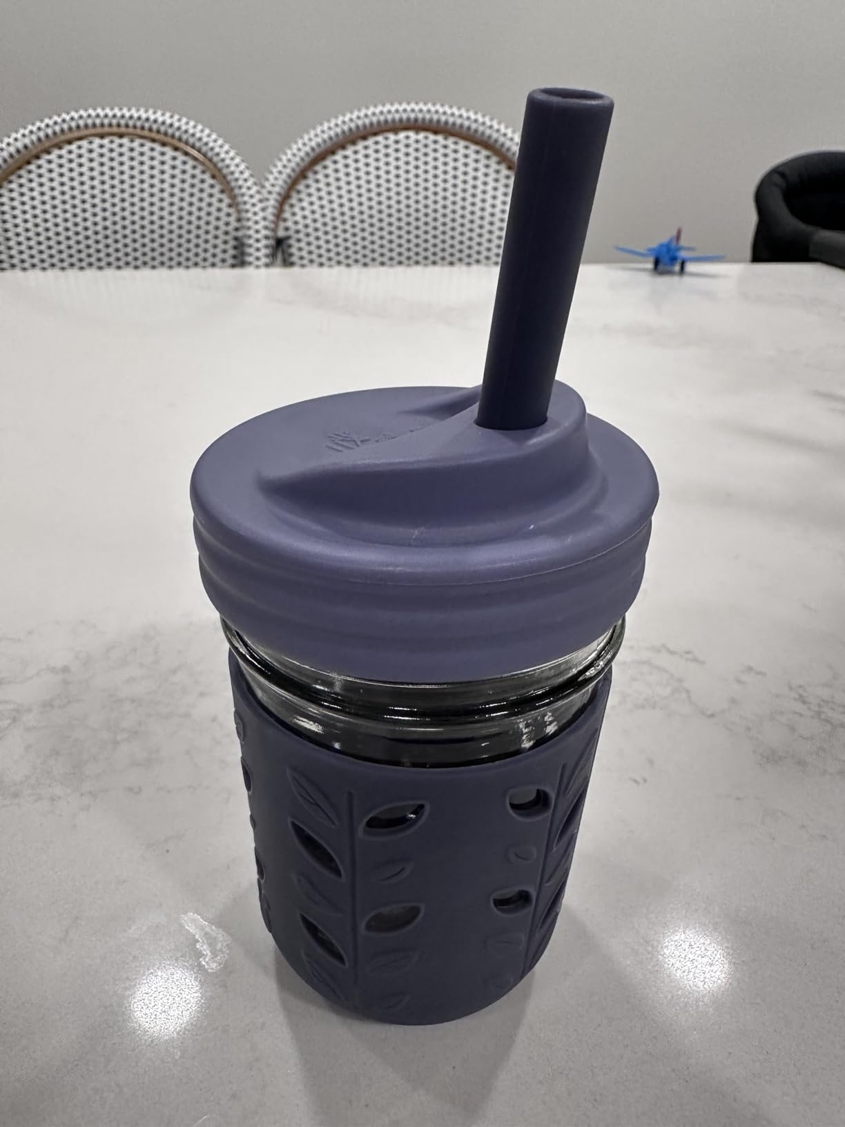 Elk and Friends Kids + Toddler Glass Cups | The Original 8oz Glass Mason Jar with Sleeves + Lids | Silicone Straws + Stopper | Smoothie Cup | Food Storage | Spill Resistant | Dishwasher Safe | 4 Pack customer photo 1