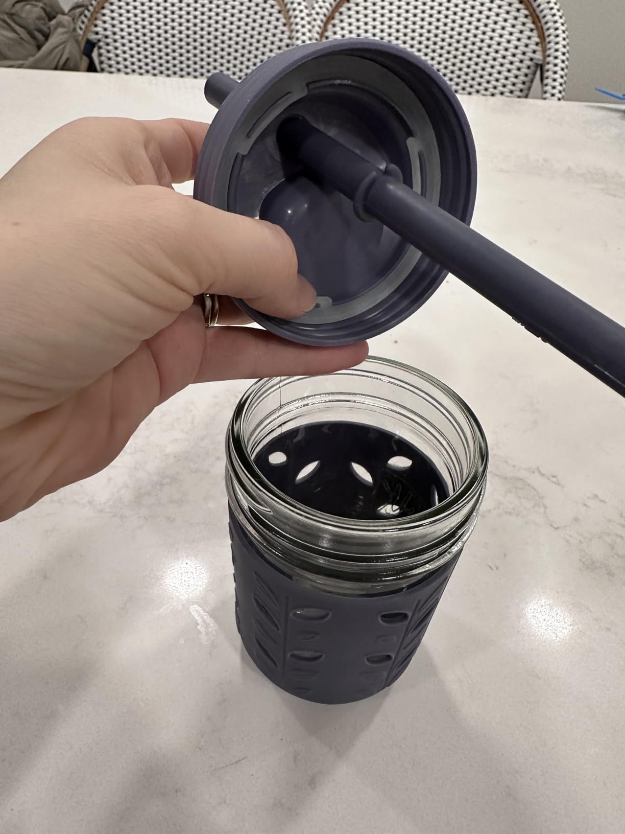 Elk and Friends Kids + Toddler Glass Cups | The Original 8oz Glass Mason Jar with Sleeves + Lids | Silicone Straws + Stopper | Smoothie Cup | Food Storage | Spill Resistant | Dishwasher Safe | 4 Pack customer photo 2