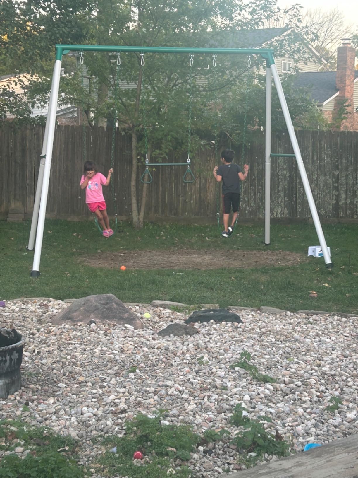 Backyard Discovery Big Brutus Galvanized Steel Swing Set Kit with Classic A-Frame, Two Belt Swings, One Trapeze Bar, Easy Assembly, Heavy-Duty Powder-Coated Steel, Weather-Resistant, Outdoor Playset customer photo 1