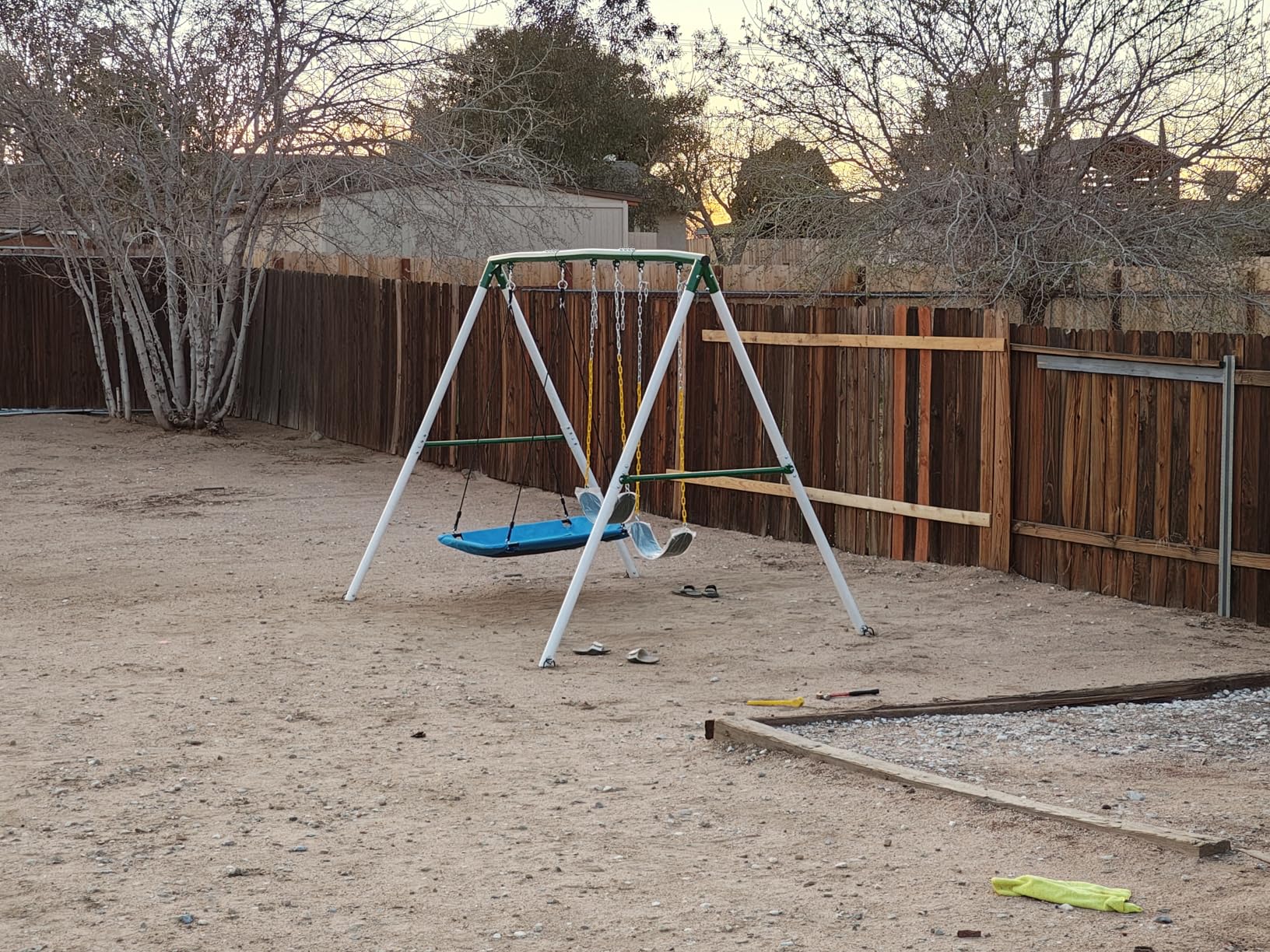 Hapfan 600lbs Heavy Duty Swing Set with 1 Platform Swing, 2 Belt Swings,A Frame Metal Swing Set for Outdoor Backyard (Patented) customer photo 2