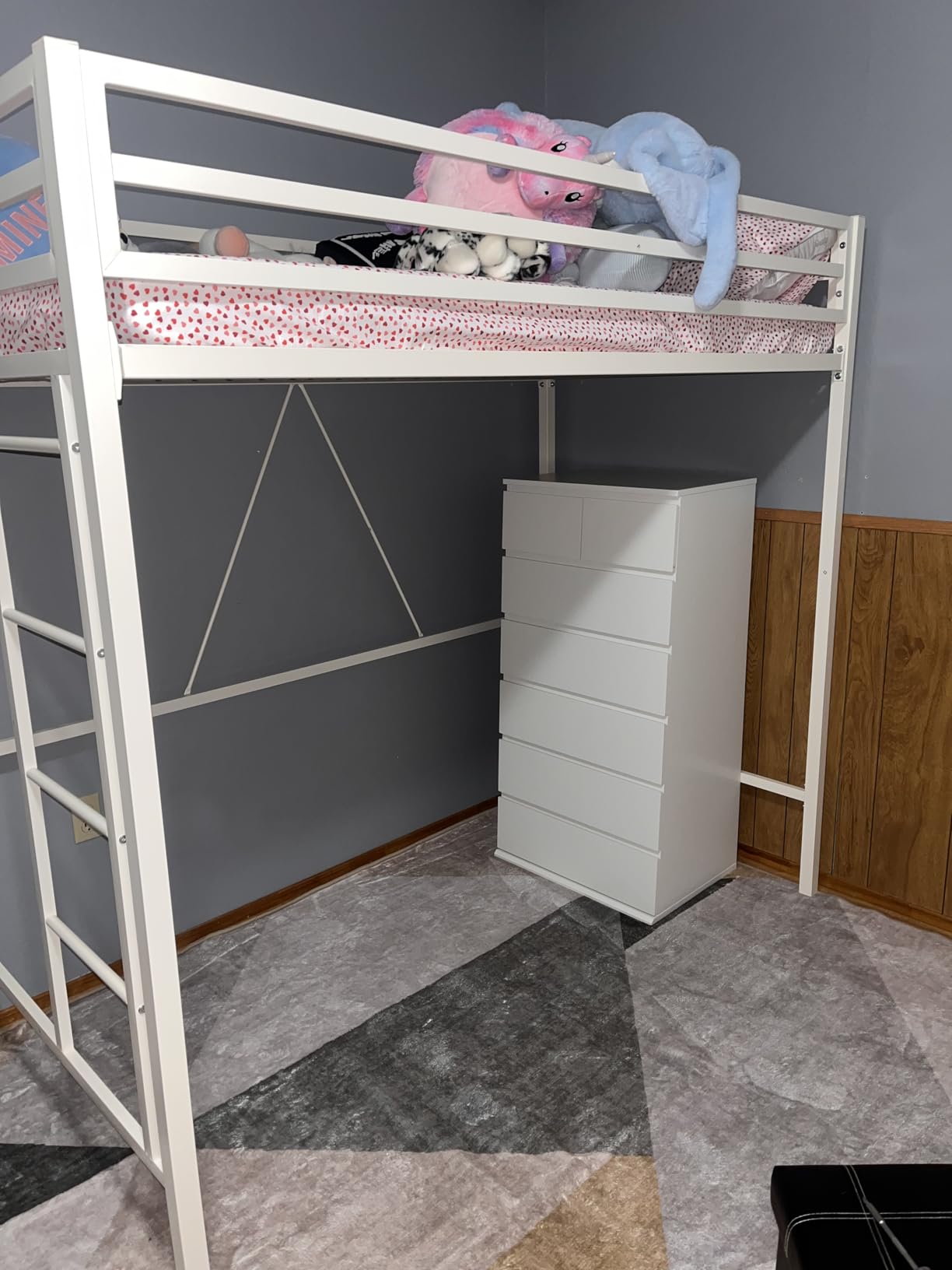 SHA CERLIN Loft Bed Twin Size with Ladder and Guardrail, Heavy Duty Metal Slats Support, No Box Spring Needed, Small Space Saving Furniture for Bedroom Dorm, Black customer photo 2