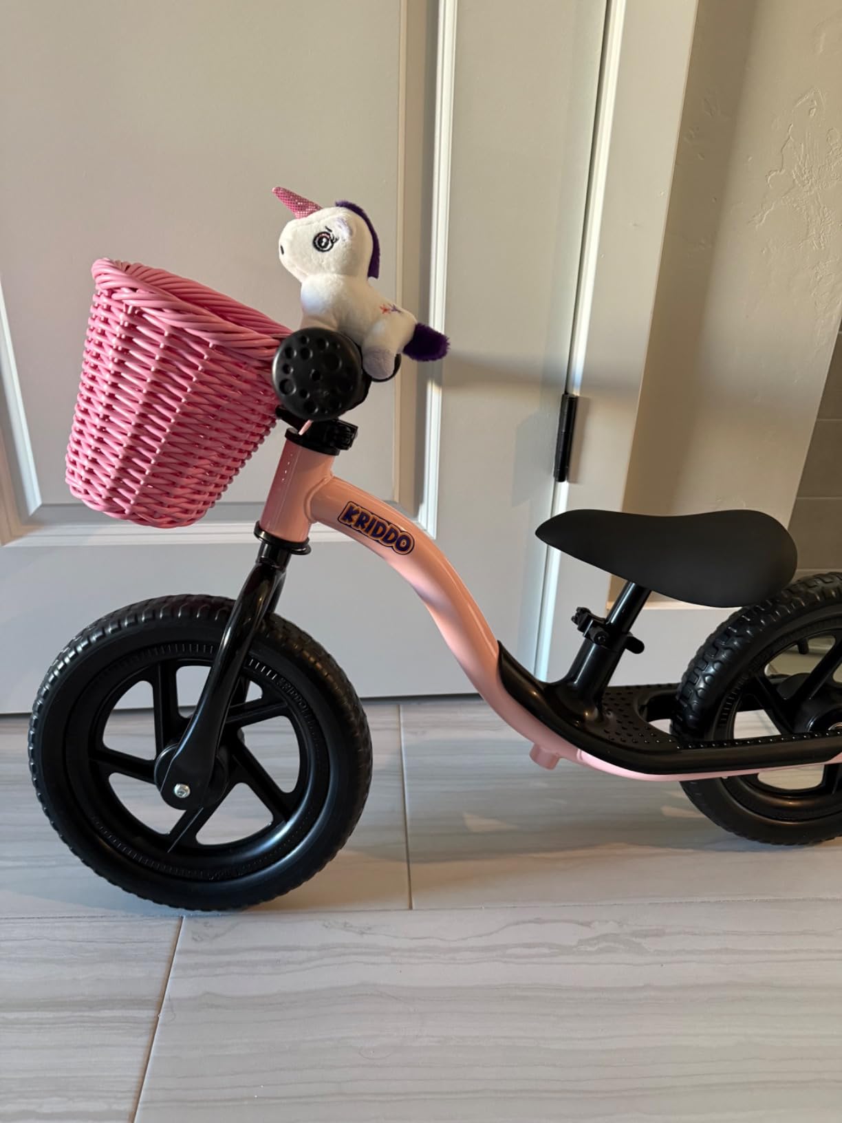 KRIDDO Toddler Balance Bike 2 Year Old, Age 24 Months to 5 Years Old, Early Learning Interactive Push Bicycle with Steady Balancing, Gift Bike for 2-5 Boys Girls, Pink customer photo 2