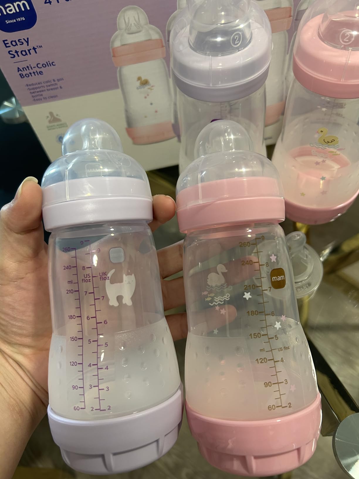 MAM 9oz Easy Start Anti-Colic Wide Neck Vented Baby Bottle, Medium Flow, 2+ Months, Made in Europe, 2 Pack customer photo 1