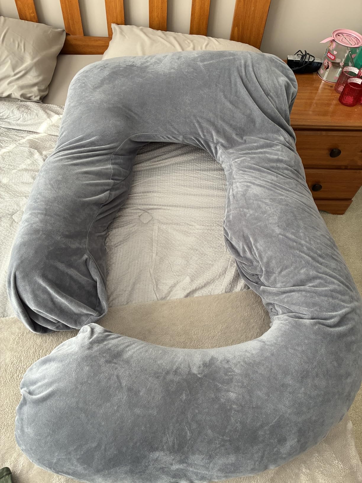 60 Inch Pregnancy Pillow for Sleeping, Extra Large U Shaped Body Pillow, Maternity Pillow for Pregnant Women with Velvet Cover customer photo 2