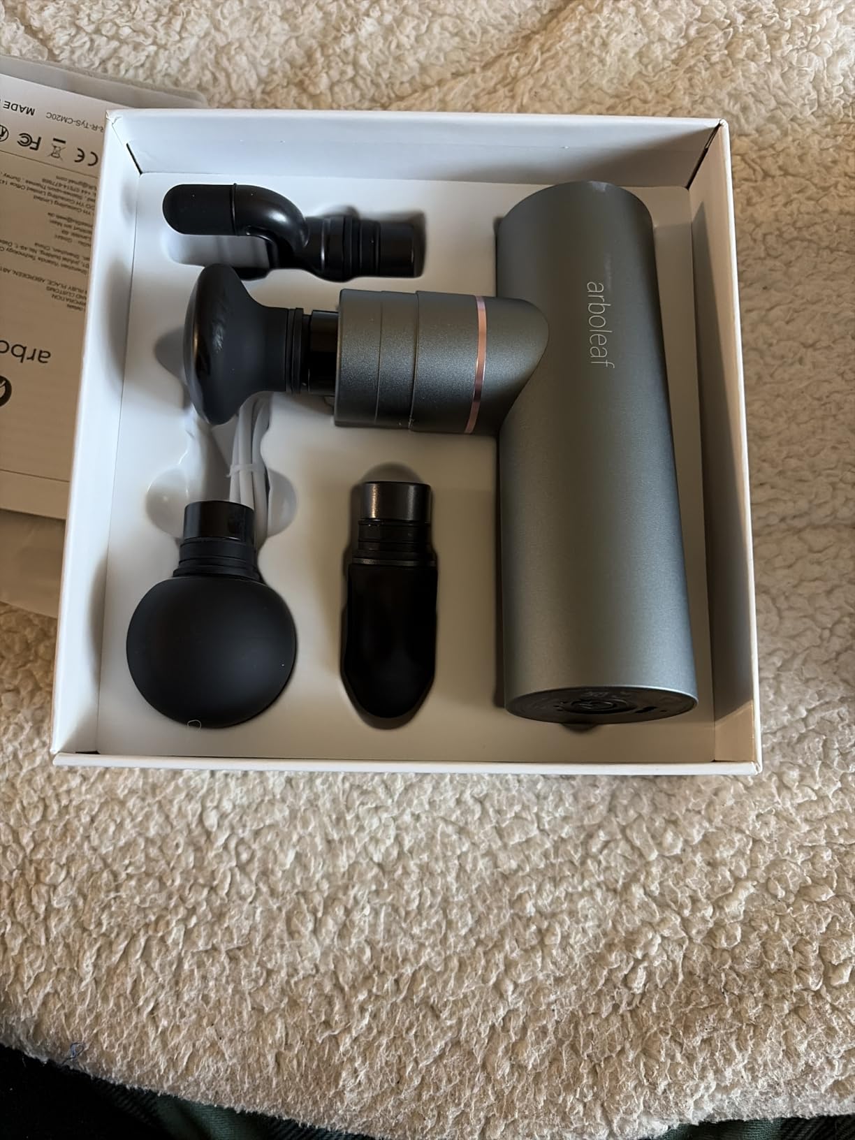 arboleaf Massage Gun Deep Tissue, Balance of Power & Portability Full-Metal Percussion Massager with Silent Brushless Motor - Ultra-Quiet Pocket-Sized for Athletes Back Pain Relief Home Office Travel customer photo 2