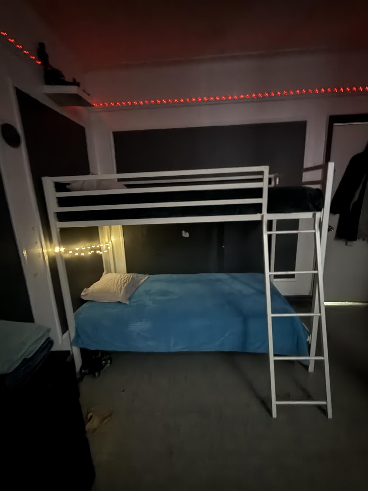 SHA CERLIN Loft Bunk Bed Twin Over Twin Size with Ladder and Guardrail, Heavy Duty Metal Slats Support No Box Spring Needed, White customer photo 1