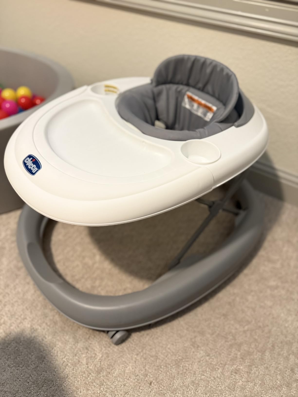 Chicco Mod Walker Foldable Infant Walker, 3 Height Adjustments, BPA-Free Tray with 2 Cup Holders, Brake Pads, for Children up to 26 lbs., Space-Saving Compact Fold, Lavender/Purple customer photo 2