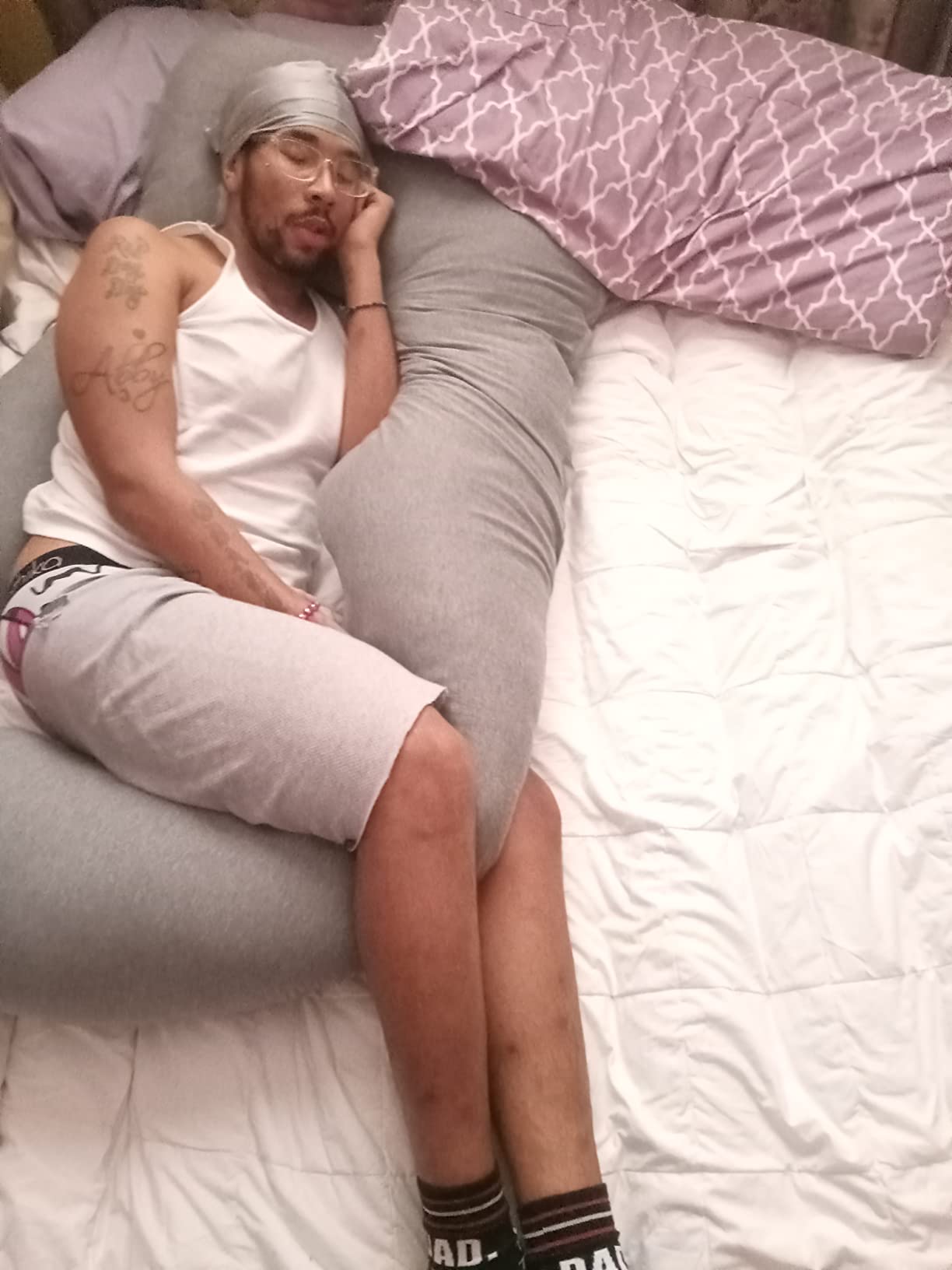 BATTOP Pregnancy Pillows for Sleeping, Pregnancy Must Haves Maternity Body Pillow with Cooling Washable Cover, New Mom Gifts for Women, Support for Back, Hips, Legs, Belly for Pregnant Women (Dark Grey) customer photo 1