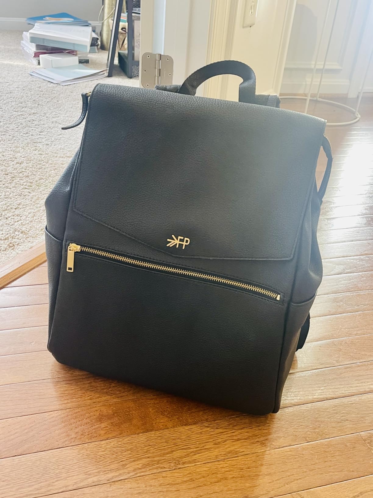 Freshly Picked Classic II Diaper Bag Backpack - Premium Vegan Leather, Large Capacity Baby Bag with Changing Pad, Stylish & Functional for Moms & Dads (Ebony) customer photo 1