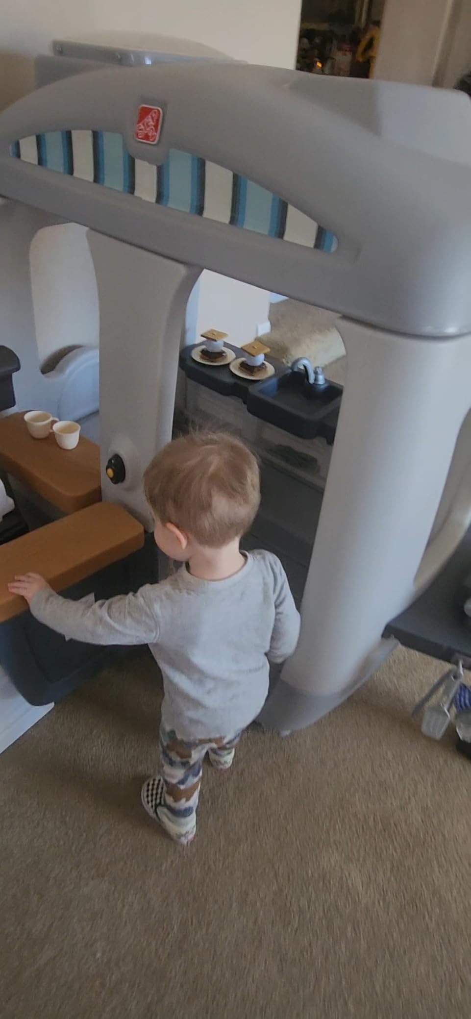 Step2 Adventure Camper Kids Playhouse, Indoor/Outdoor Playset with Kitchenette, Interactive Doorbell Sounds, 52-Piece Toy Accessories, Durable Plastic, For Toddlers 2+ Years customer photo 1