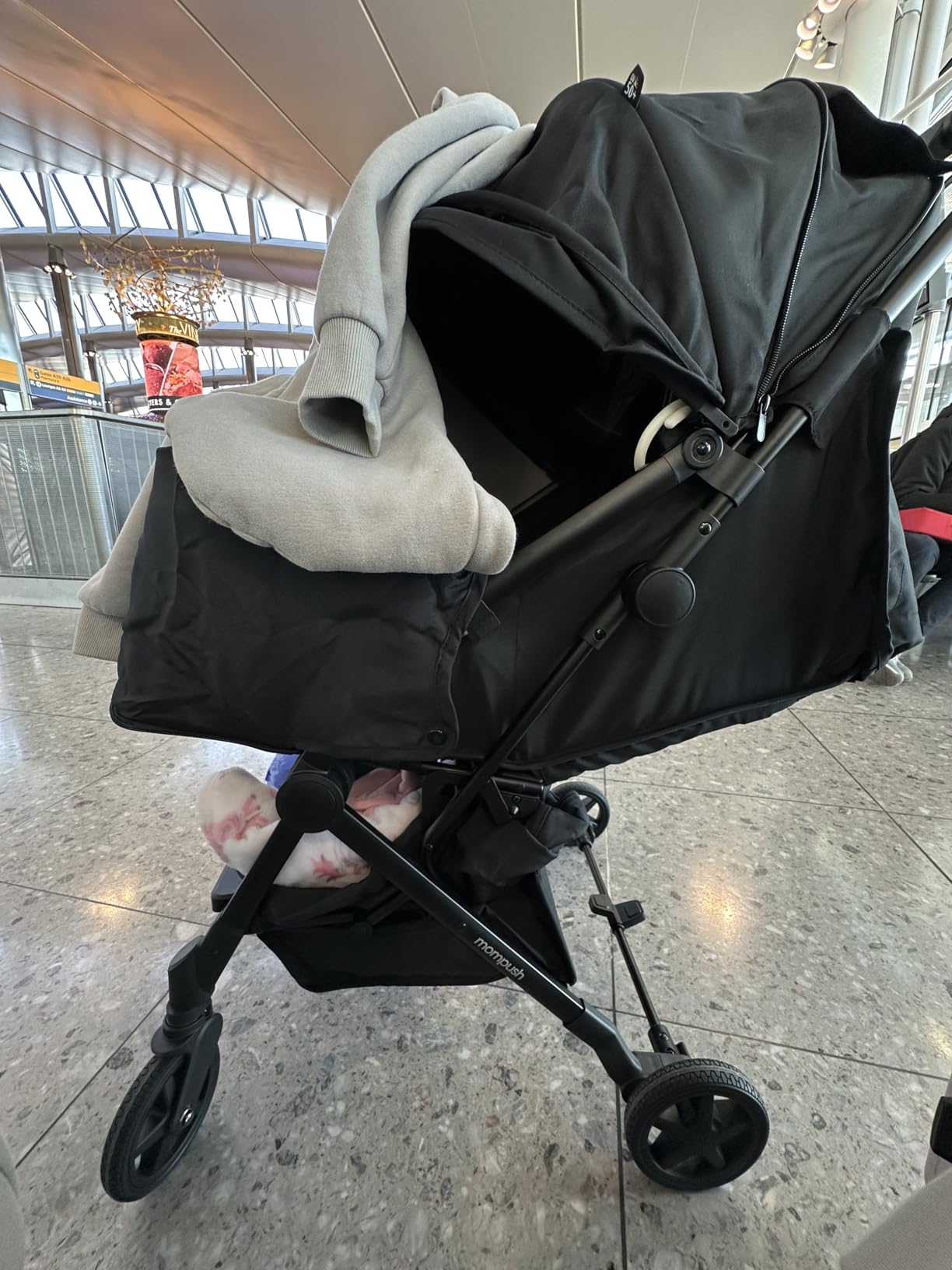 Mompush Lithe V2 Lightweight Travel Stroller, Compact Foldable Baby Stroller with Travel Bag, One-Hand Fold, Airplane-Ready, UPF 50+ Canopy & Rain Cover customer photo 2
