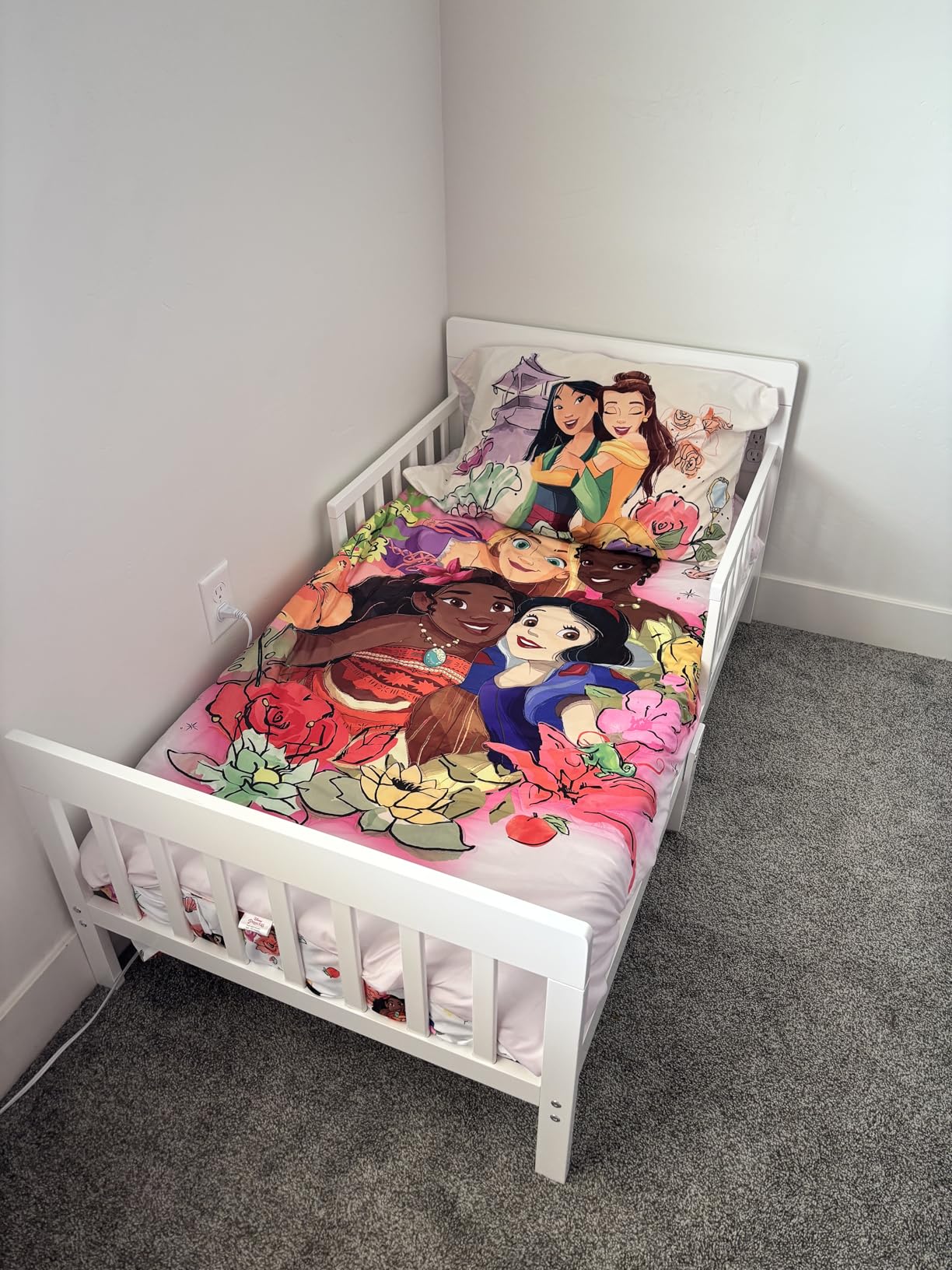 Dream On Me Finn Toddler Bed, Low Floor Wooden Bed, Side Safety Bed Rails - Pink customer photo 2
