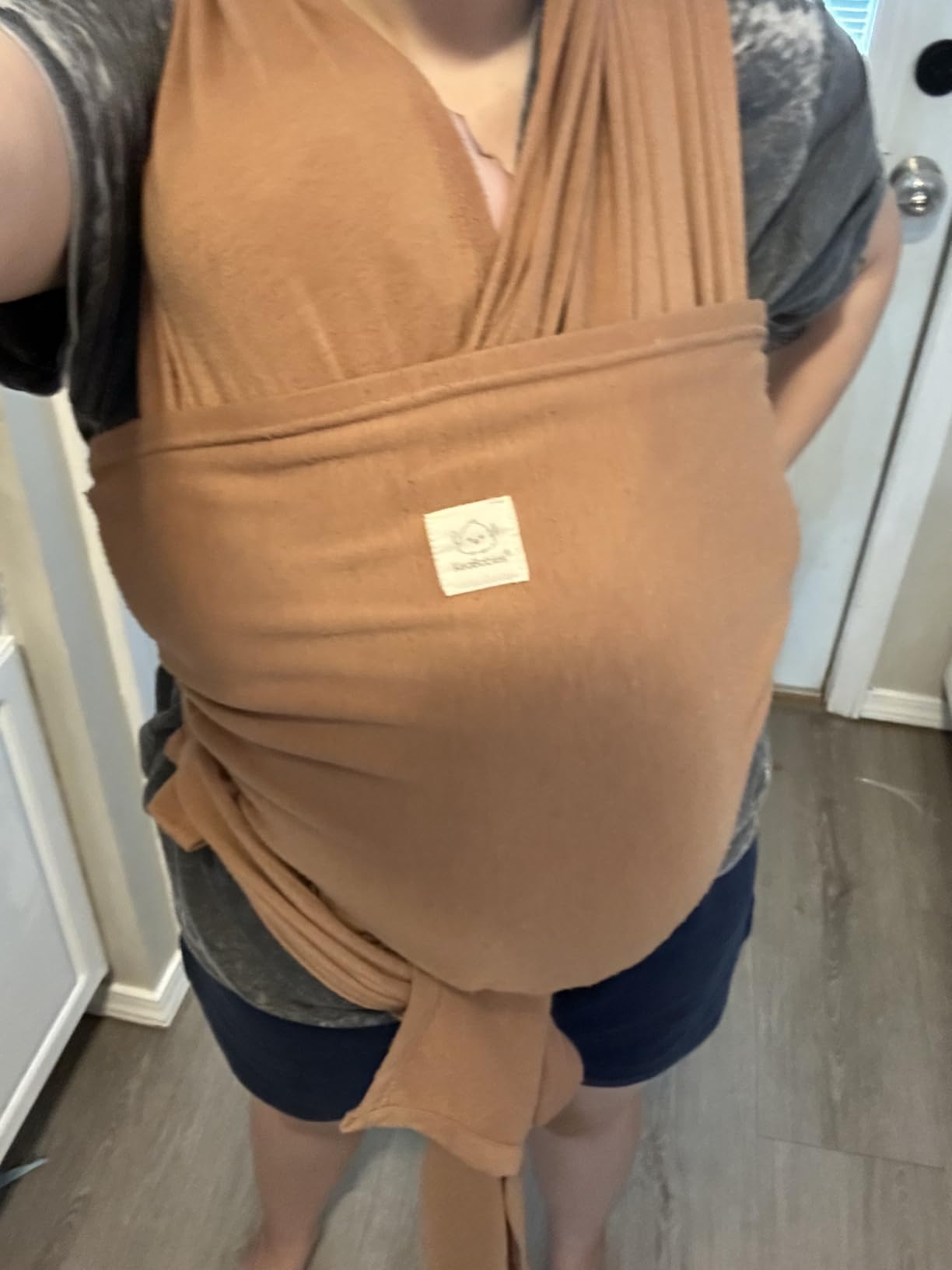 KeaBabies Baby Wrap Carrier Ring Sling - Easy to Wear, Adjustable D-Lite Baby Carrier Newborn to Toddler, Infant Carrying Shirt, Hands Free Bonding, Breathable Fabric Wearing Wrap (Trendy Black) customer photo 1