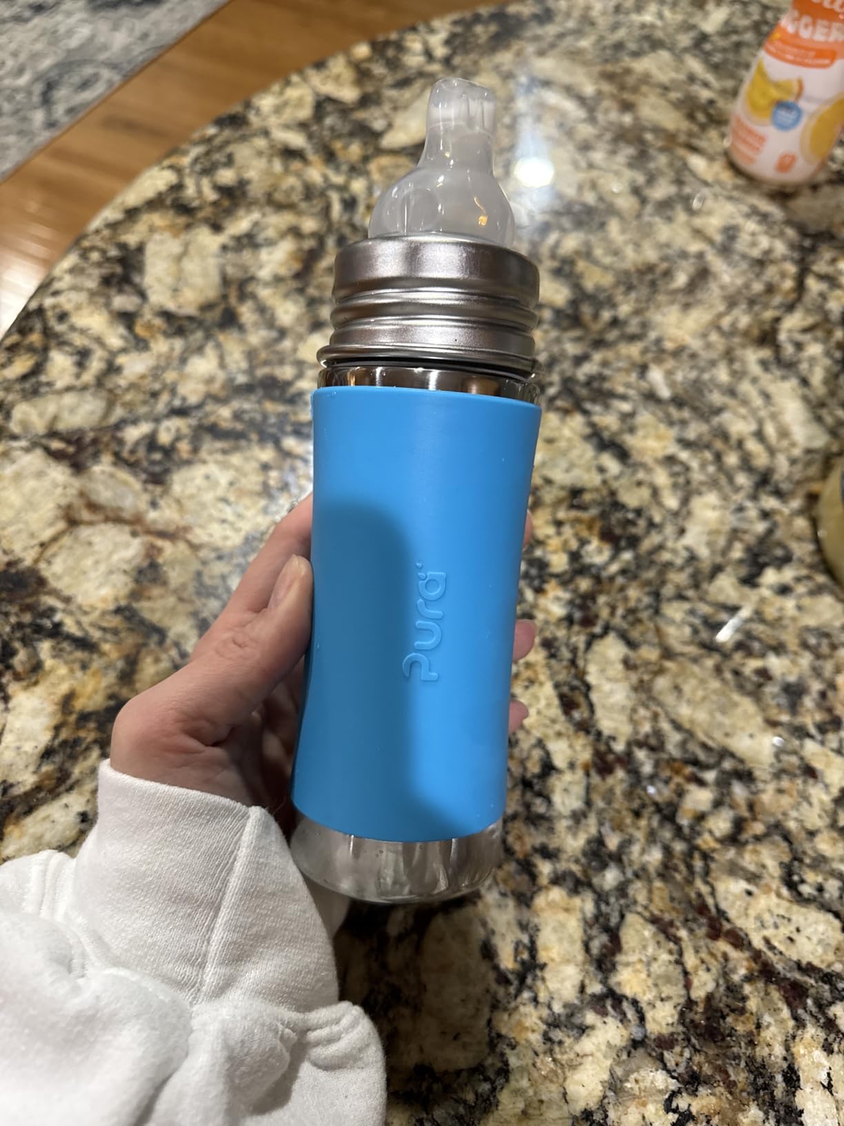 Pura Kid Sippy Bottle - 11oz Stainless Steel, Plastic-Free, MadeSafe, Fast Flow, Rose Sleeve customer photo 2