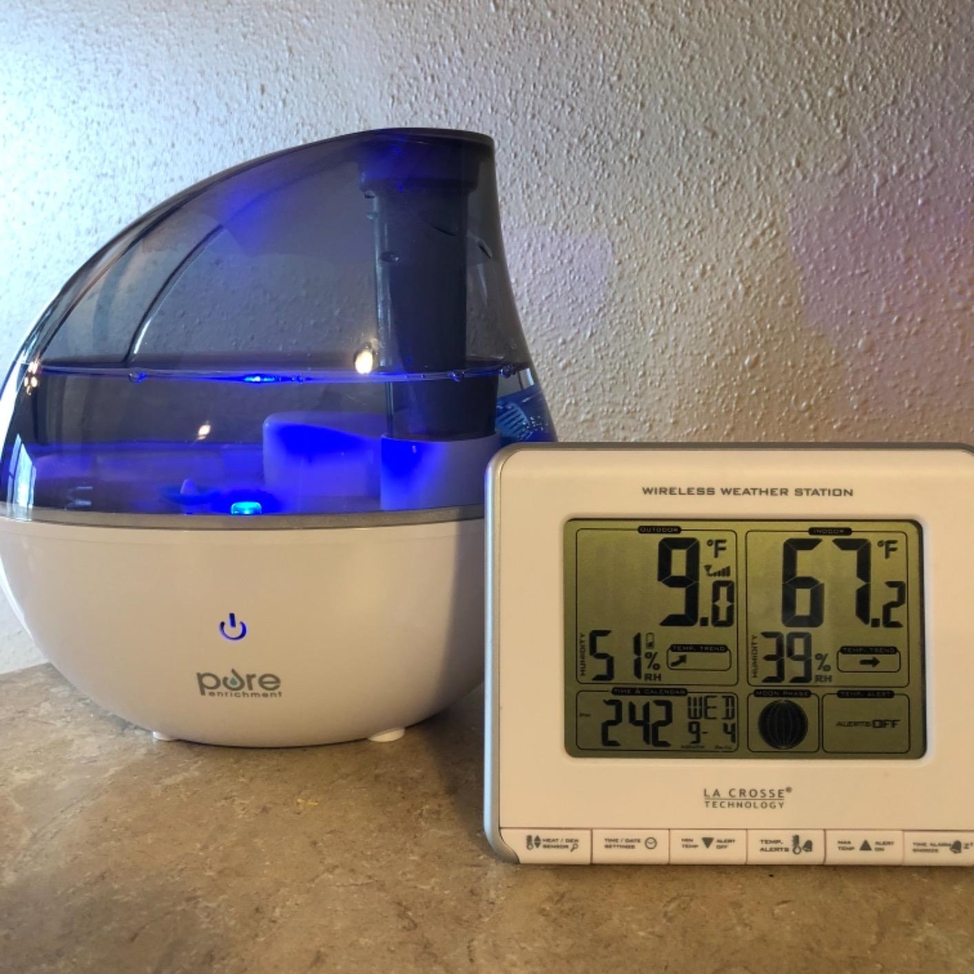 Pure Enrichment PureBaby Ultrasonic Cool Mist Humidifier & Soft Glow Night Light, Whisper-Quiet and Ideal for Baby Nurseries & Kids Bedrooms to Relieve Congestion, Colds, & Coughs (Whisper Green) customer photo 2