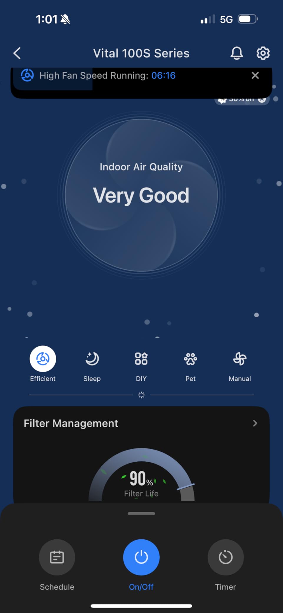 LEVOIT Air Purifier for Home Large Room Up to 1073Ft² with Air Quality Monitor, AHAM VERIFIDE, Smart WiFi, Washable Pre-Filter, HEPA Sleep Mode for Pets, Allergies, Dust, Pollen, Vital 100S-P, White customer photo 1
