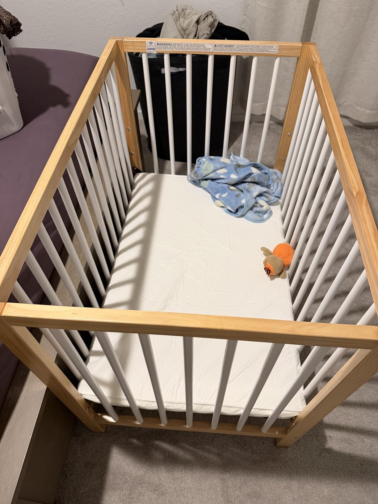 Graco Teddi 4-in-1 Convertible Mini Crib with Bonus Water-Resistant Mattress - GREENGUARD Gold Certified, 2.75-Inch Mattress Included, Small Spaces Crib, Easy 30-Minute Assembly (Natural and White) customer photo 1