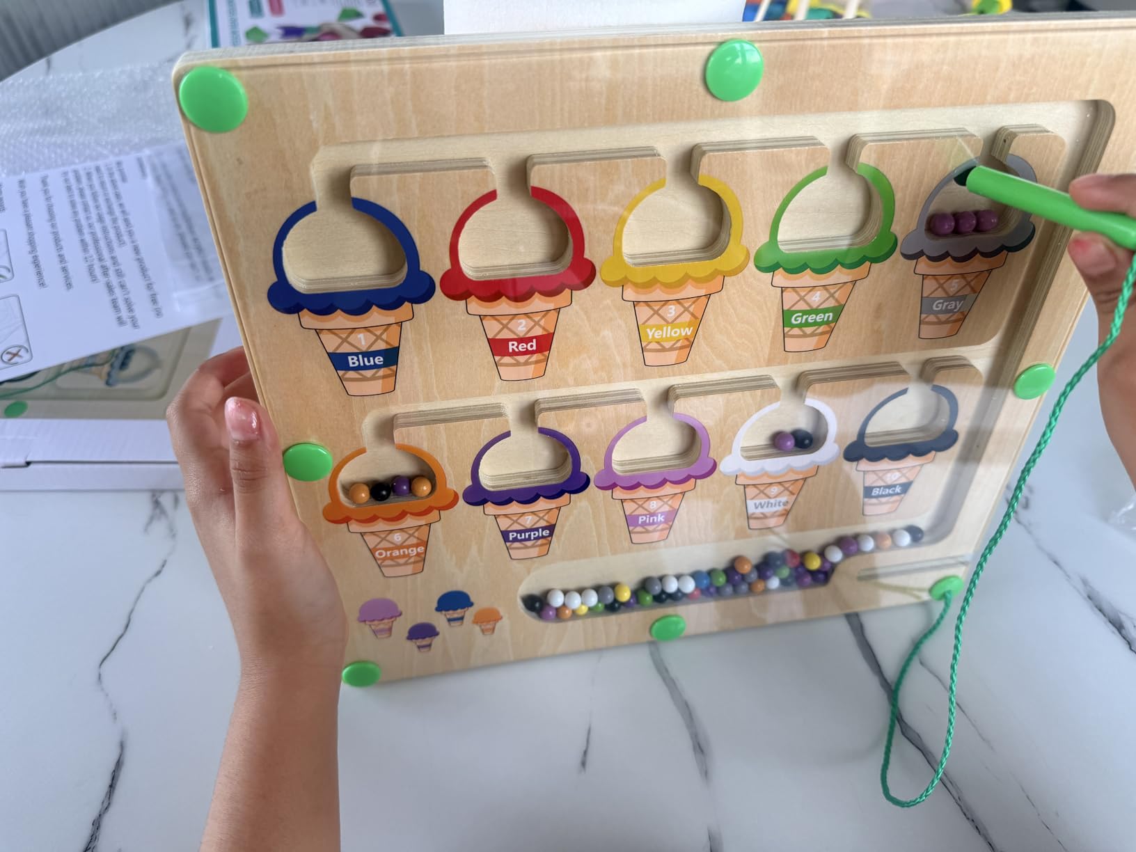 Magnetic Color & Number Maze - Montessori Wooden Color Matching Learning Counting Puzzle Board - Toddler Fine Motor Skills Toys for Boys Girls 2 3 4 Years Old customer photo 1